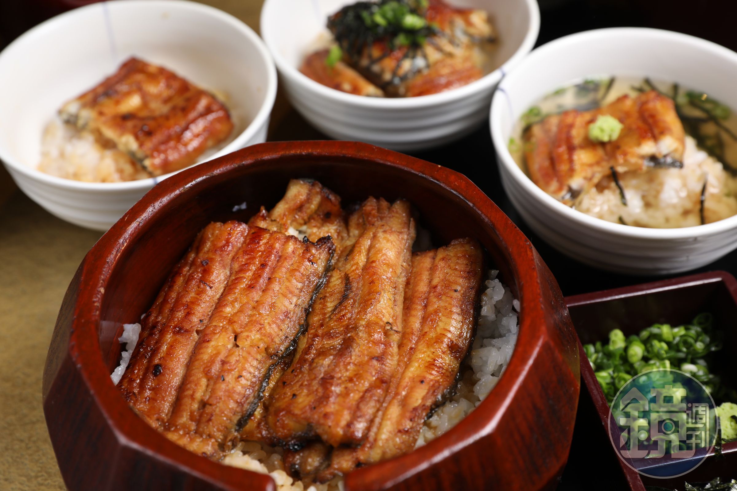 鰻魚飯三吃是出自名古屋的獨特吃法。（上等鰻魚飯2,980日圓／份，約新台幣840元）