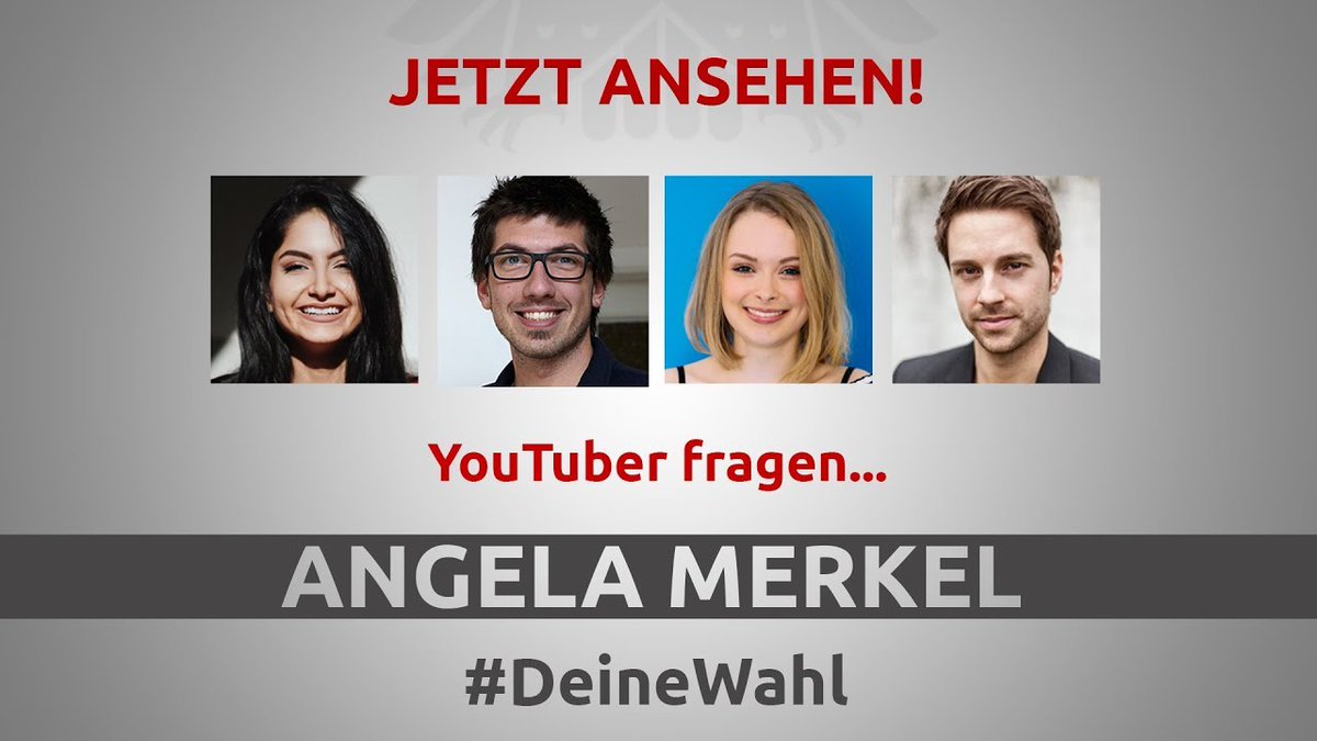 德國總理梅克爾接受 4 名年輕網紅直播訪問。（twitter@YouTubeSpaceBer）