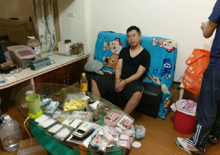 警方逮捕販賣黑心毒品的曾姓男子。