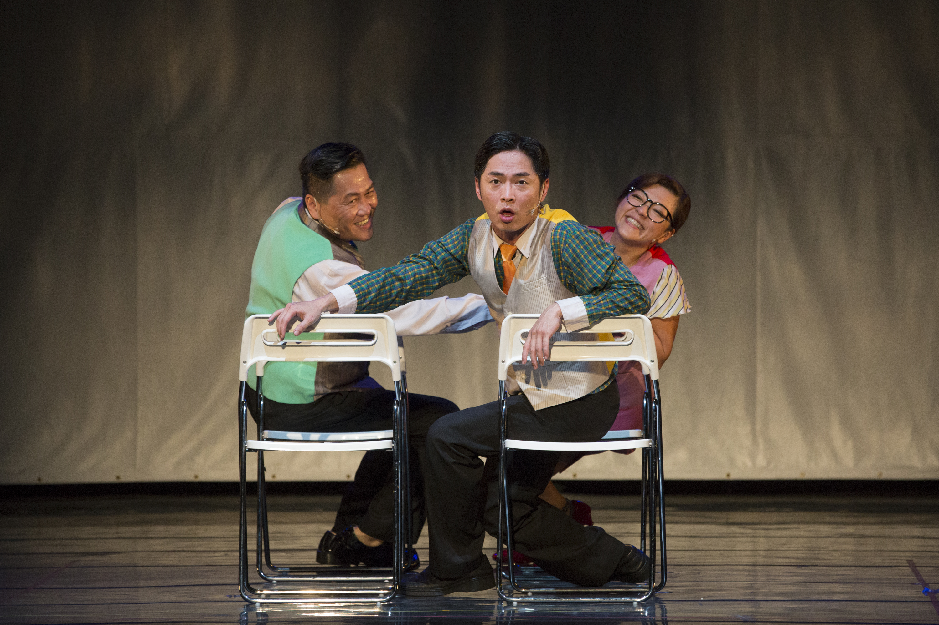 《三人行不行》找來朱德剛（左起）、邱逸峰、杜詩梅在台北藝術節做特別免費公演。