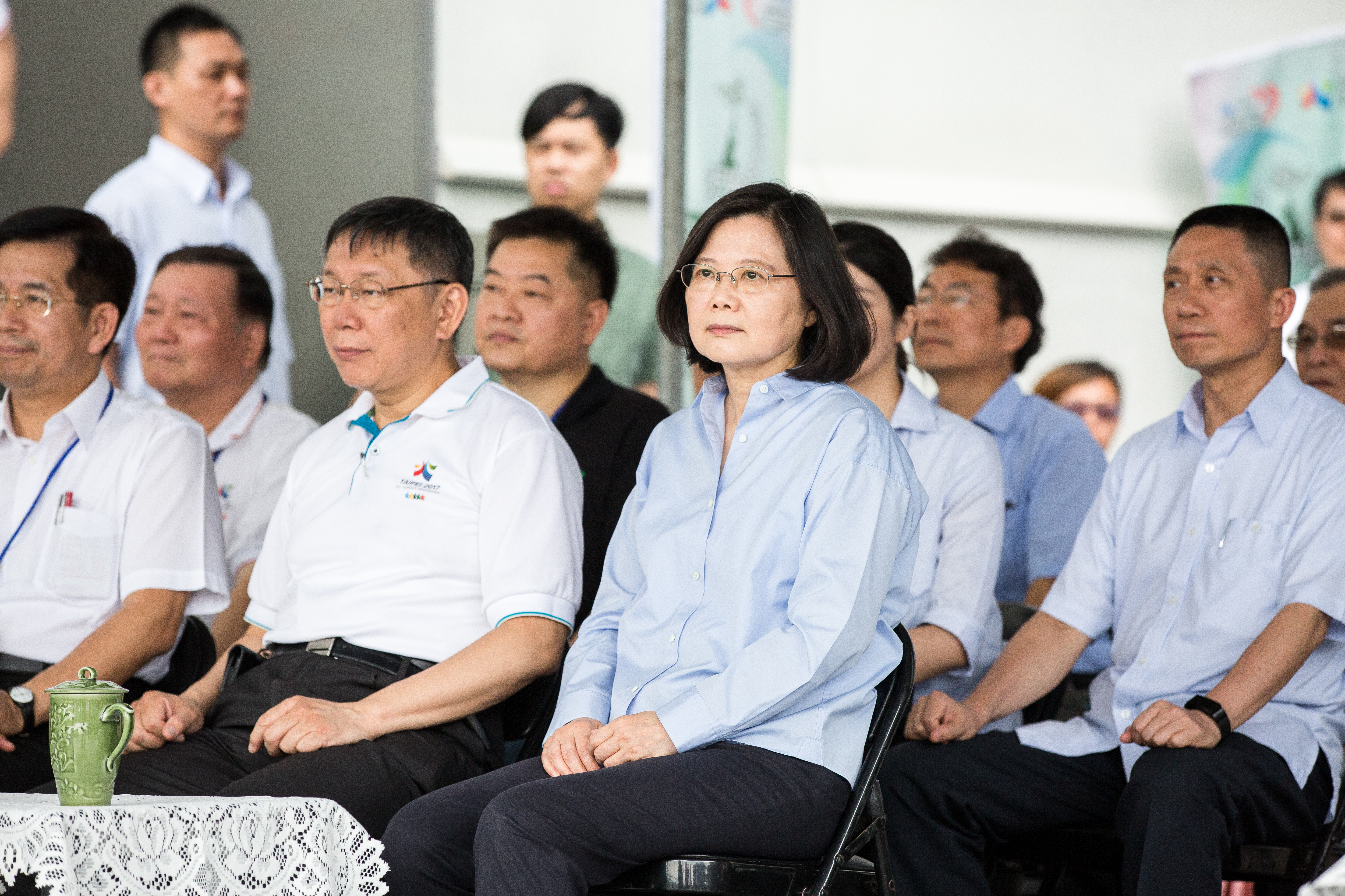 蔡總統高度重視世大運後續維安問題,邀請台北市長柯文哲及維安相關首長赴寓所開會。