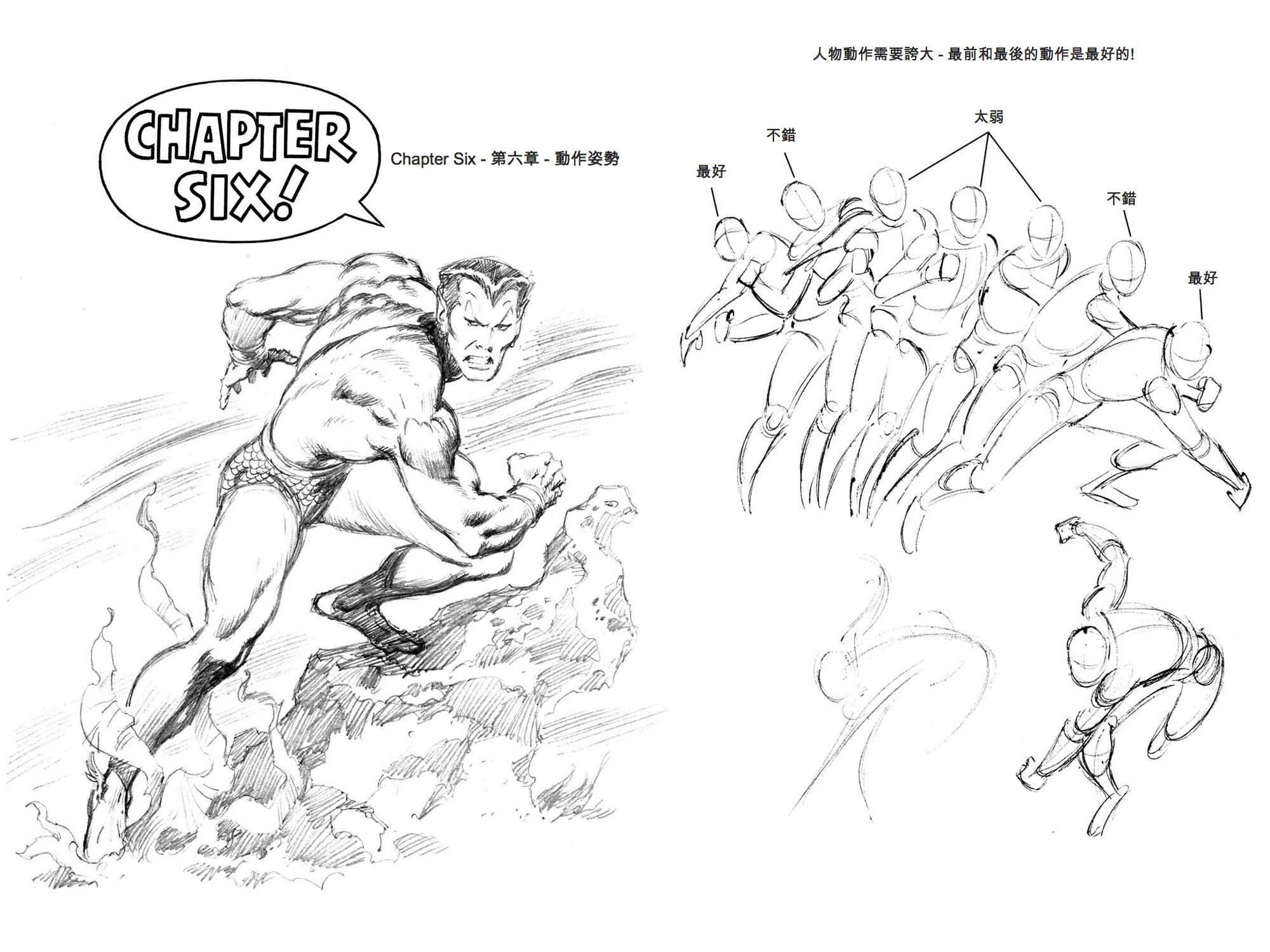 《How to Draw Comics the Marvel Way》裡有許多畫超級英雄的技巧，王家麒也特別翻譯成中文給黎寅祥參考。