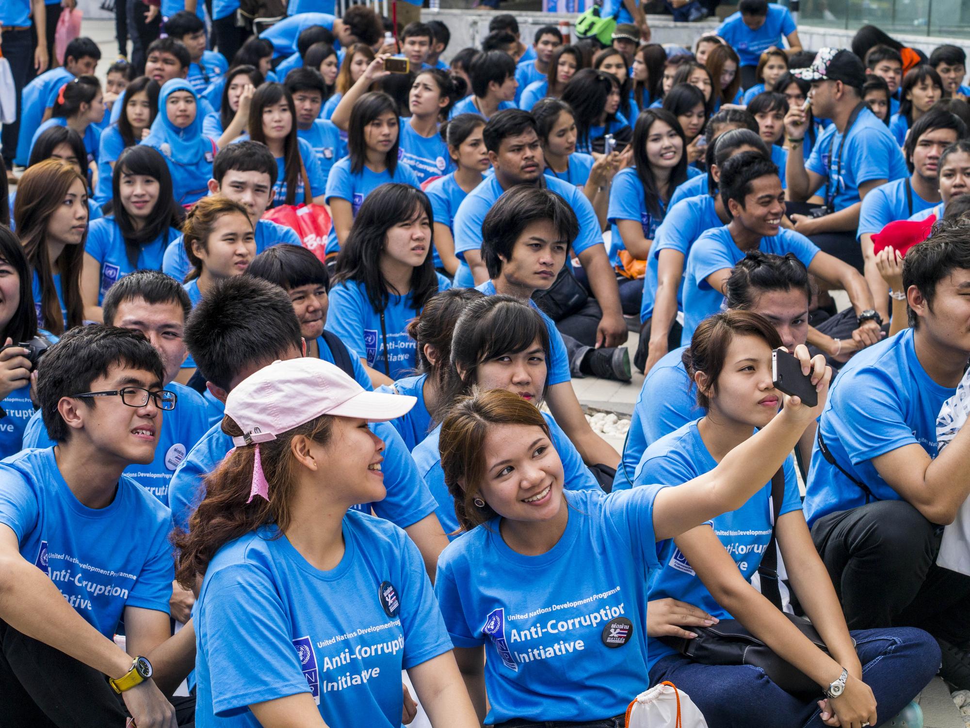 圖為2012年泰國大學生參加反貪腐集會。