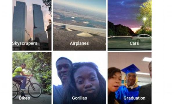 2015年,Google Photo辨識系統將兩名黑人標示為「大猩猩」(下排圖中)引發軒然大波。