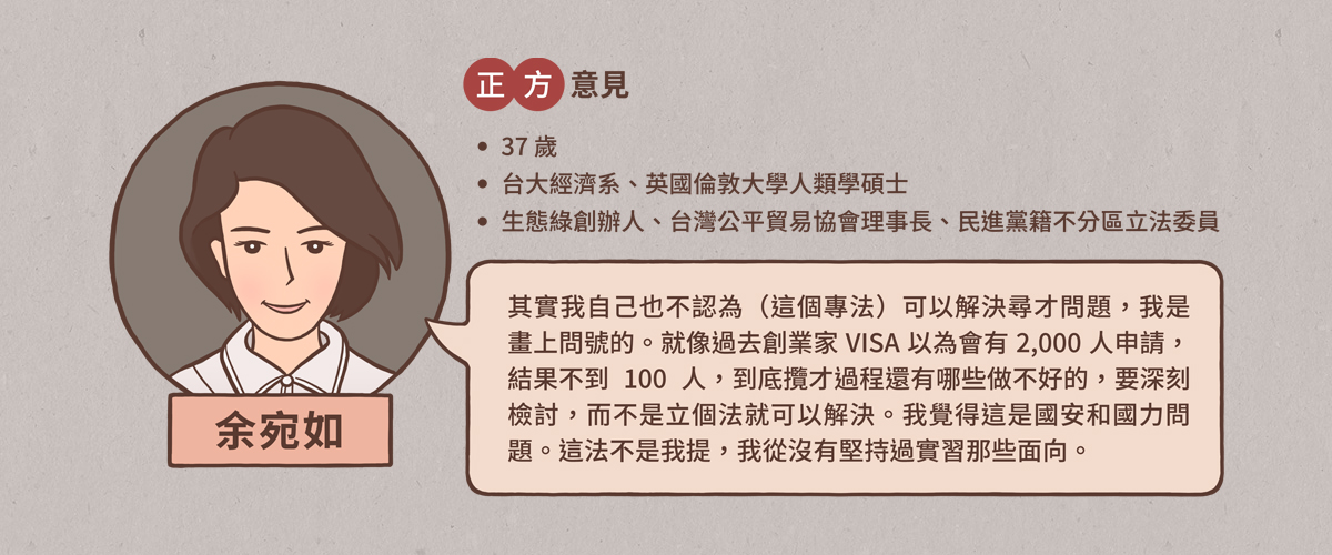 【國際人才濟濟，台灣人才岌岌】正方意見 余宛如專訪