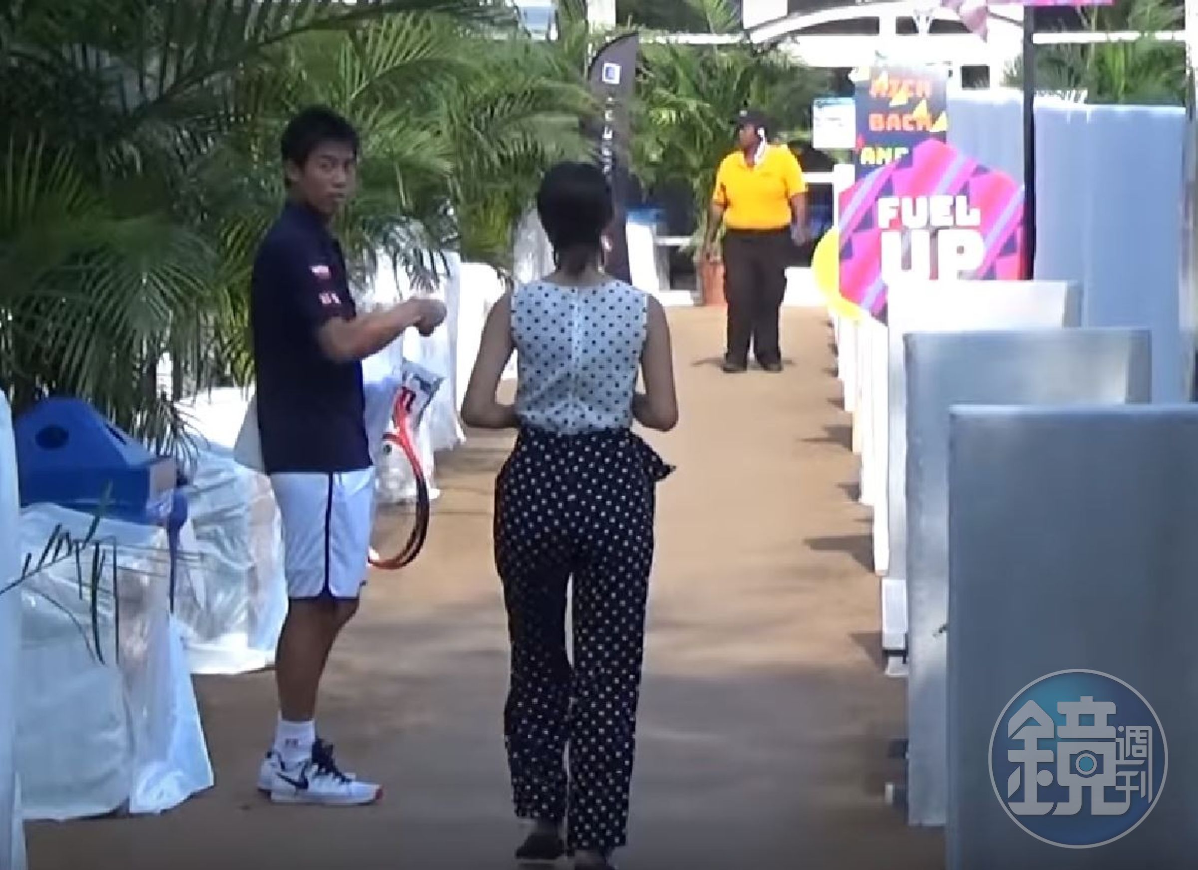 錦織圭在外比賽，女友觀月Ako一路相隨被拍。「錦粉」非常不喜這位女友。（翻攝網路）
