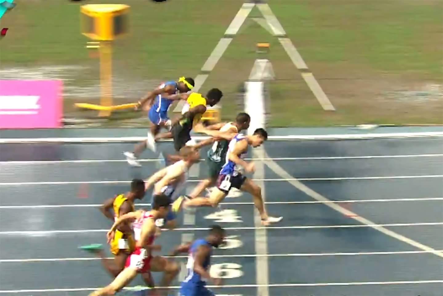 台灣「最速男」楊俊瀚順利摘金。（華視提供）