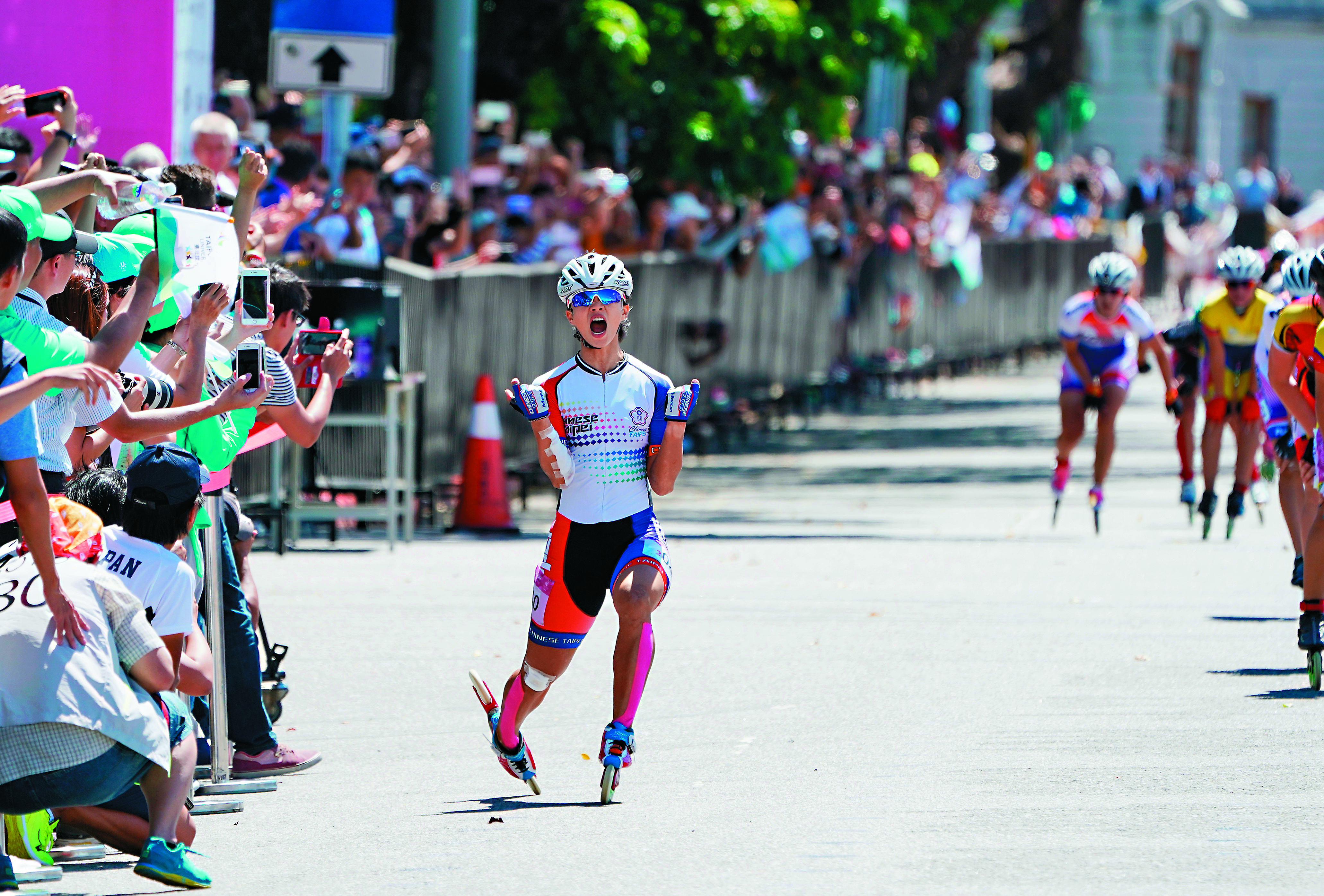 世大運滑輪溜冰賽事5面金牌得主，楊合貞。