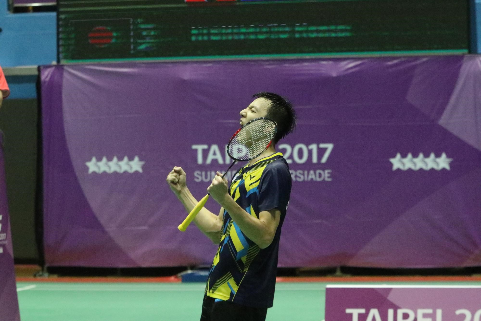 羽球男單王子維擊敗日本，奪得金牌。