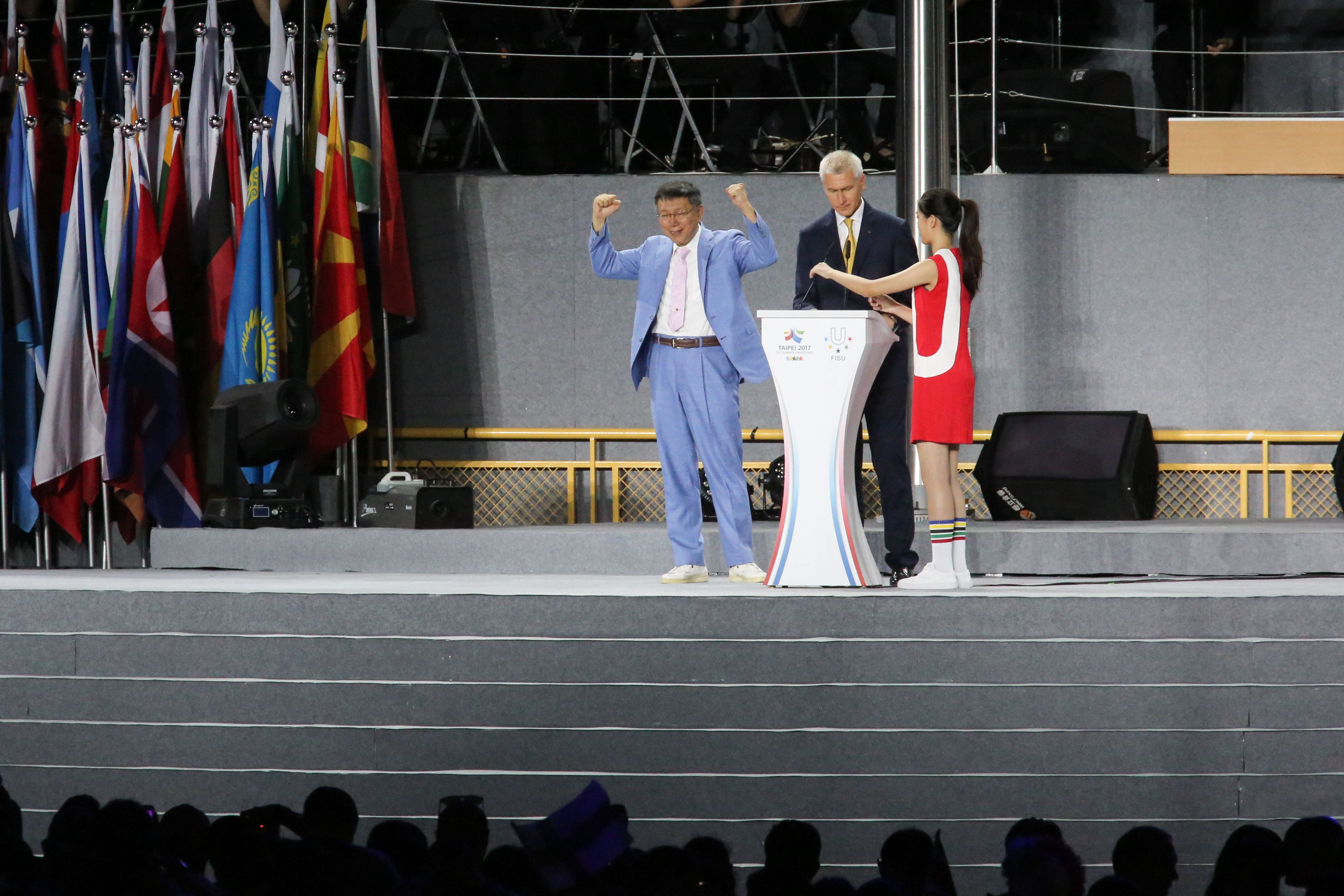 儀式致詞，台北市長柯文哲激動感謝大家。