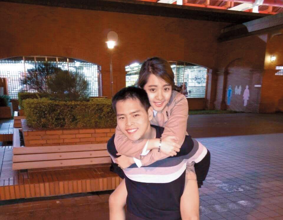 林勁勳讀高中時,認識現在的女友盧宜蓁,2人至今交往3年,林低潮時,女友默默鼓勵他,成為他最大精神支柱。(林勁勳提供)