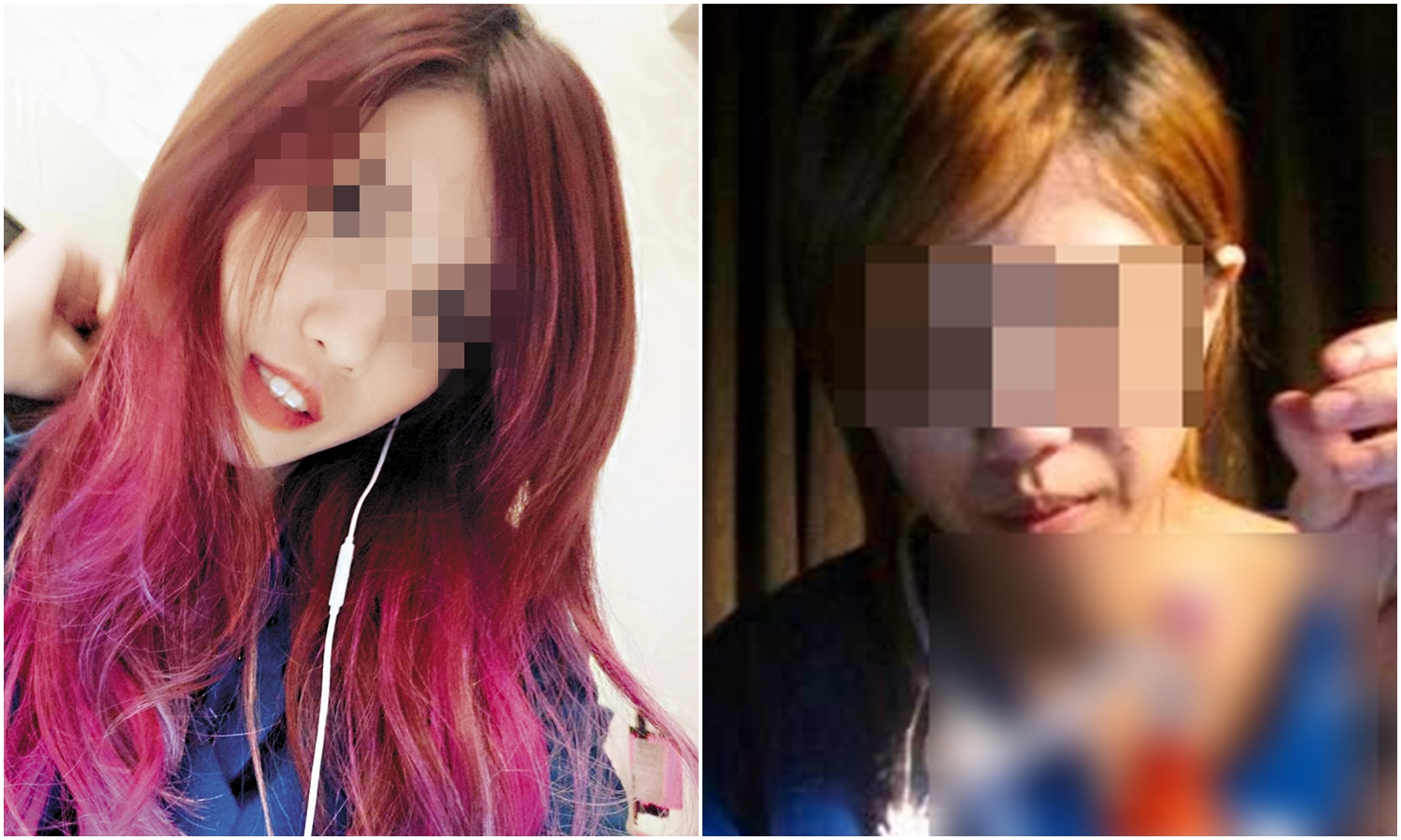 24歲的周姓女子（圖左）因為吸毒，外貌顯得相當蒼老（圖右）。（翻攝周女和李男臉書）