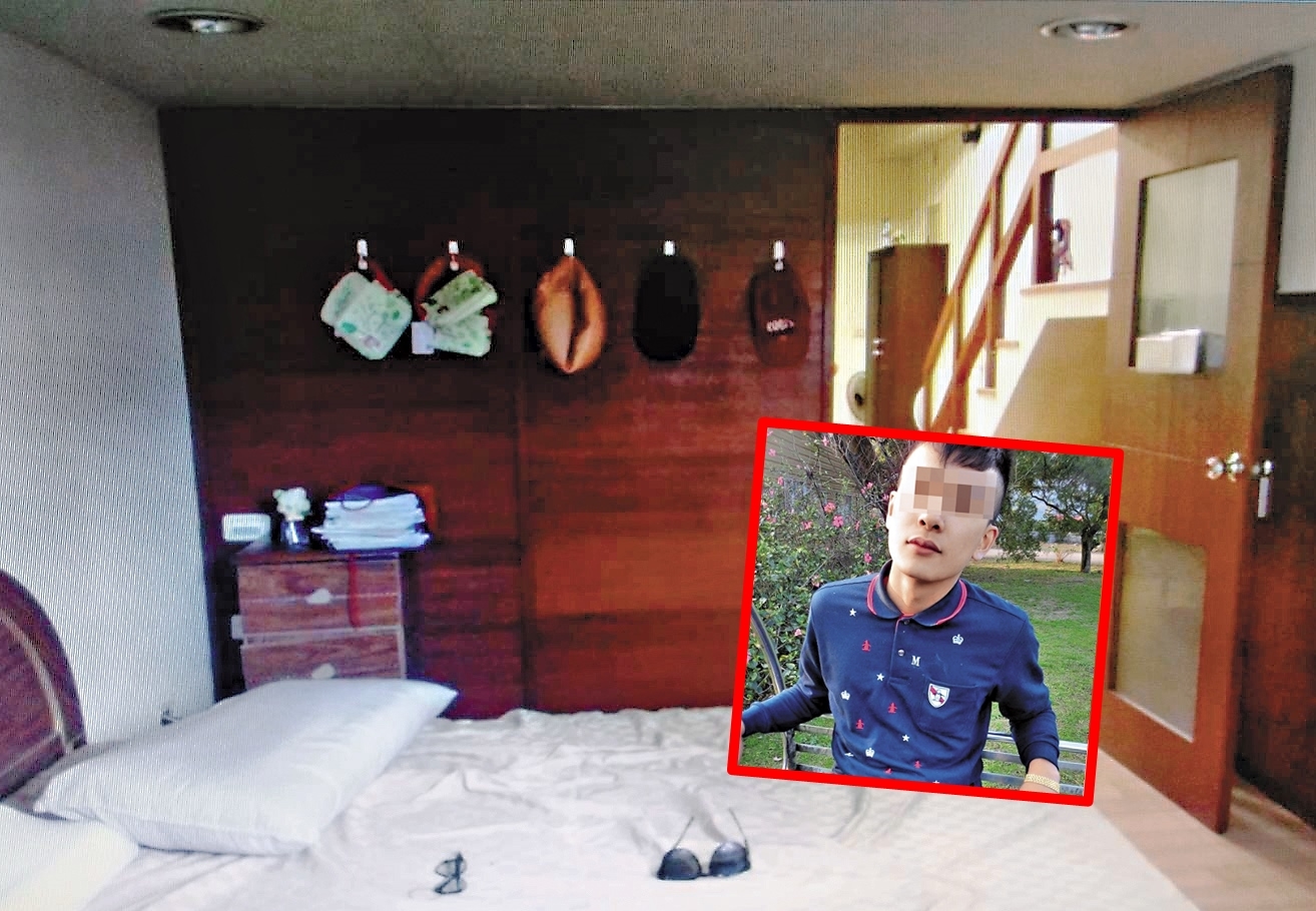 李男家中架設多個鏡頭，準備將他「大戰英姿」分秒不漏的拍下。（翻攝畫面）