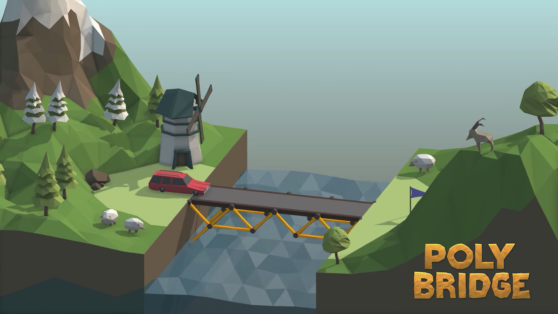 《Poly Bridge》讓玩家體驗創意建築的樂趣。(圖片來源:發表會直播畫面)