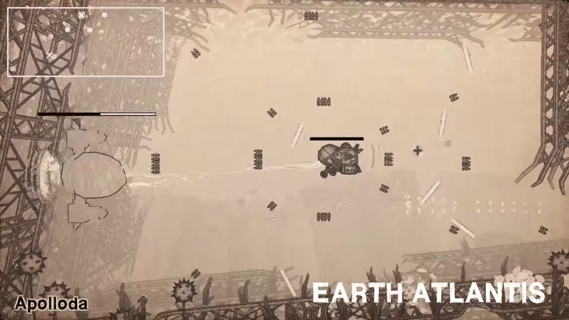 視覺風格獨特的橫向捲軸射擊遊戲《Earth Atlantis》。(圖片來源:發表會直播畫面)