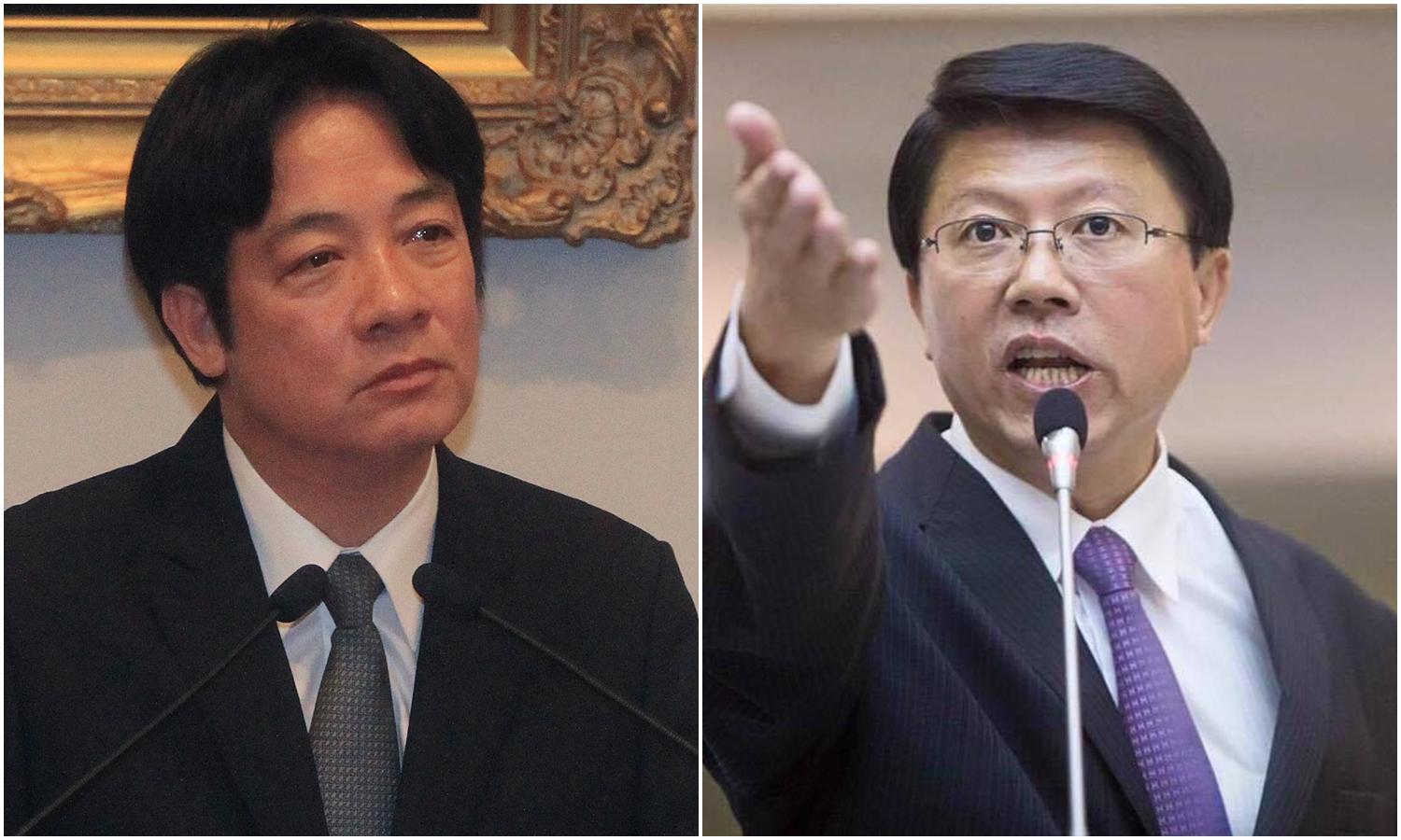 台南好戰友謝龍介(右)為即將接任閣揆的賴清德(左)獻上祝福。(圖右取自謝龍介臉書)