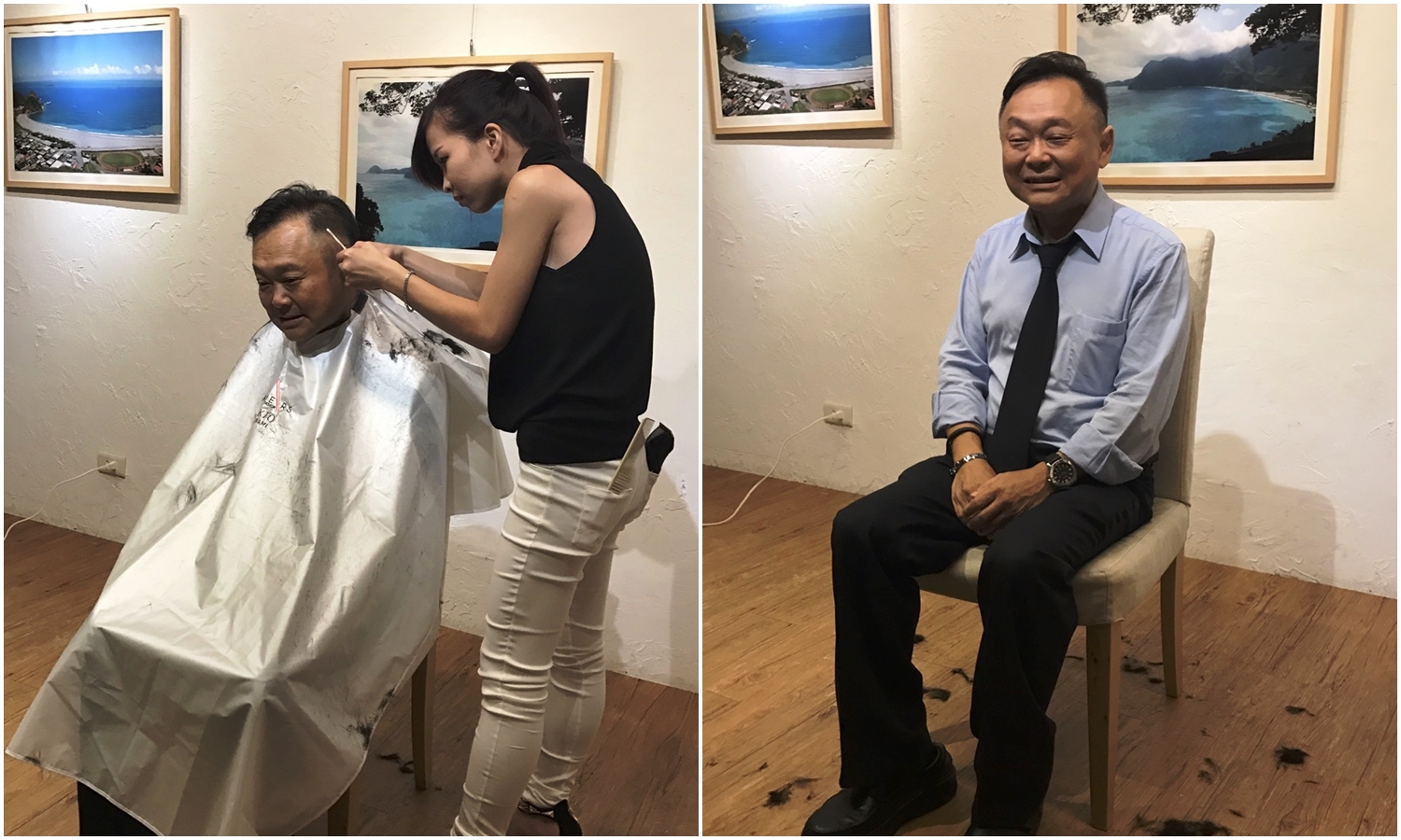 台北市議員王世堅兌現落髮承，和「鬼娃恰吉散髮」說再見。