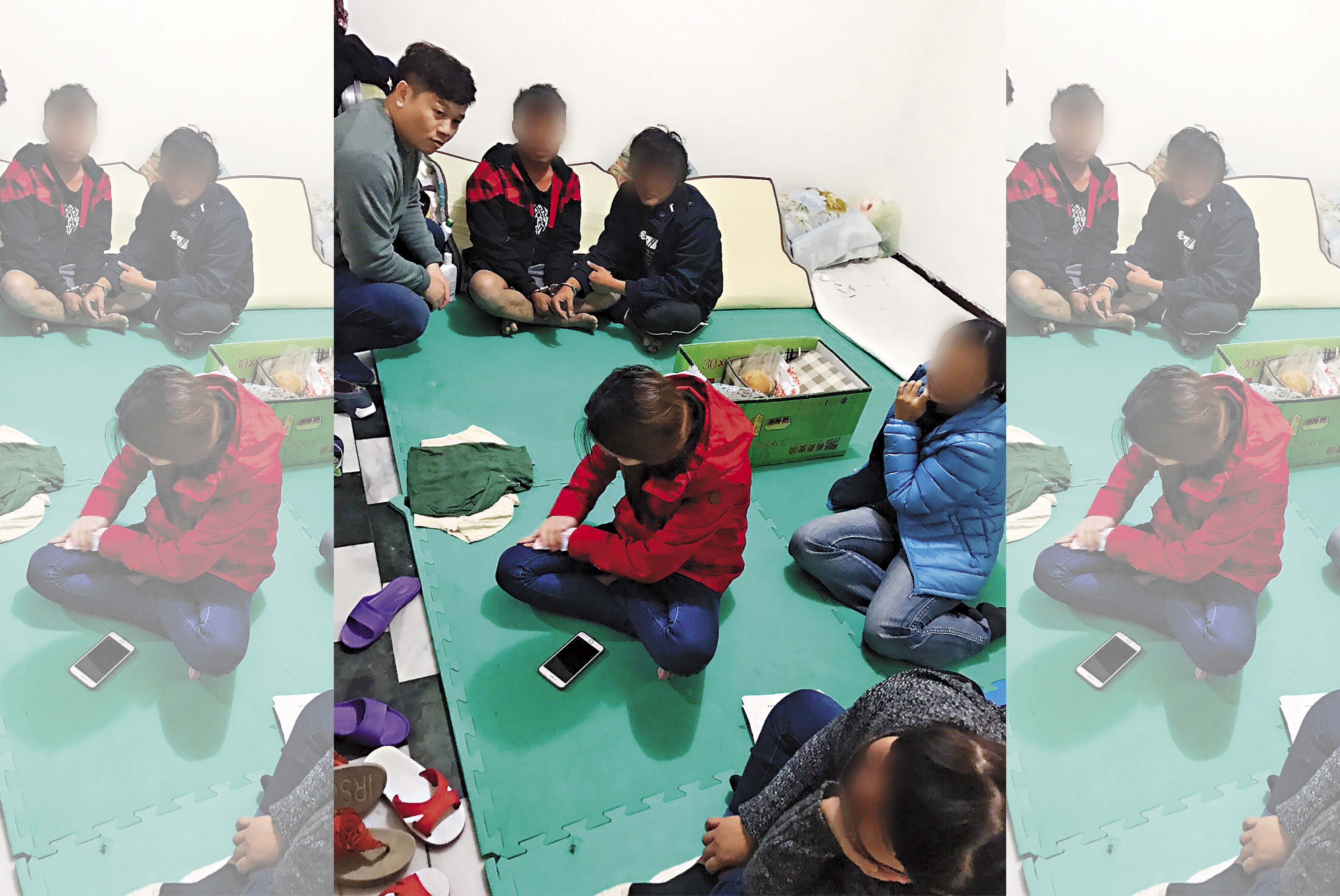 逃逸外籍移工衍生出的黑戶寶寶問題，至今仍無解。圖為移民署專勤隊逮捕逃逸移工。（警方提供）