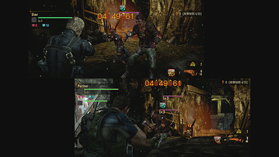 Switch 版《惡靈古堡:啟示2》支援單機分割螢幕雙人遊玩模式。(圖片來源:官方網站)