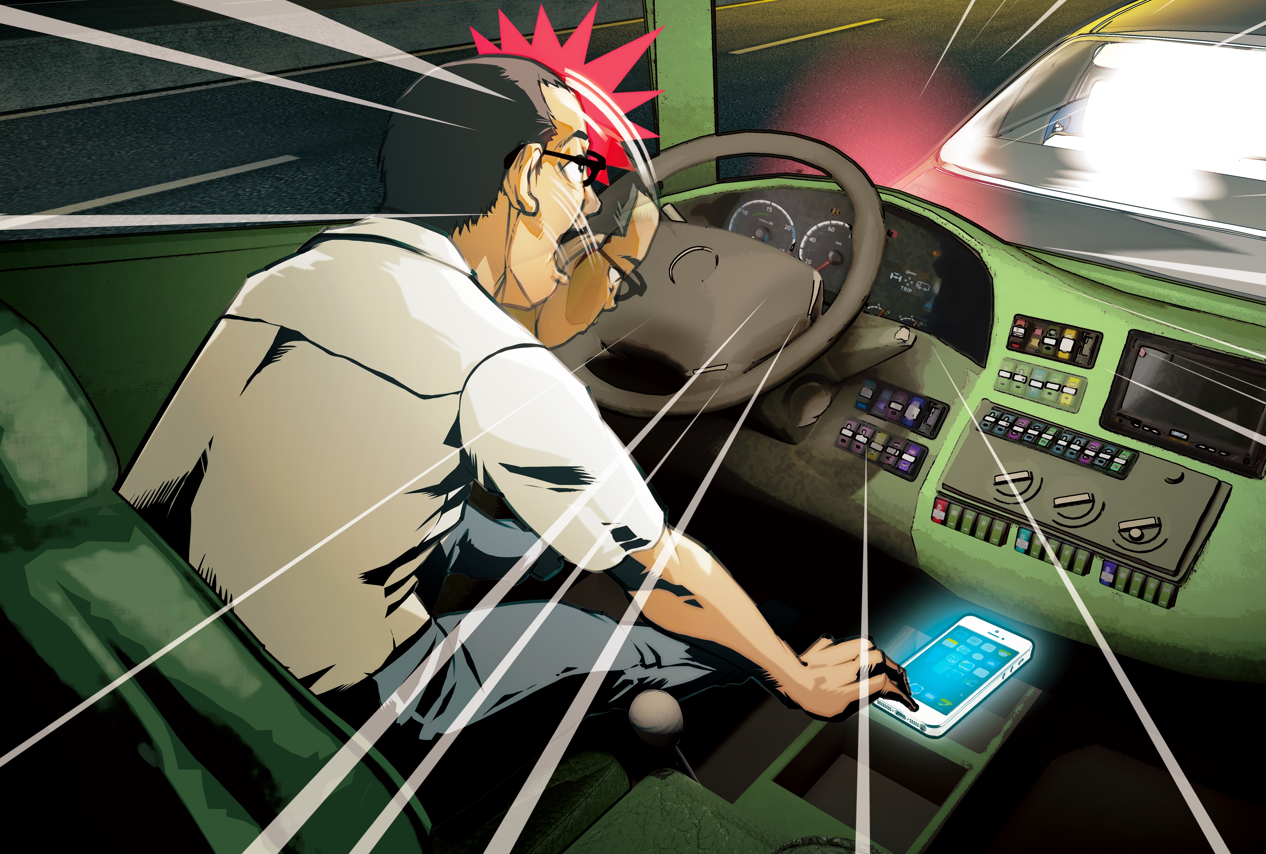 知情人士透露，阿羅哈駕駛不但沒繫安全帶，還疑似分心找手機，才會未注意險追撞前車釀禍。