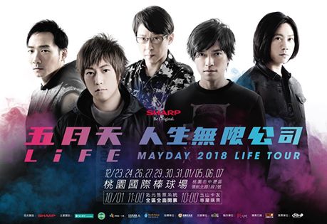 五月天年底登上桃園國際棒球場開唱，一路唱到跨年。