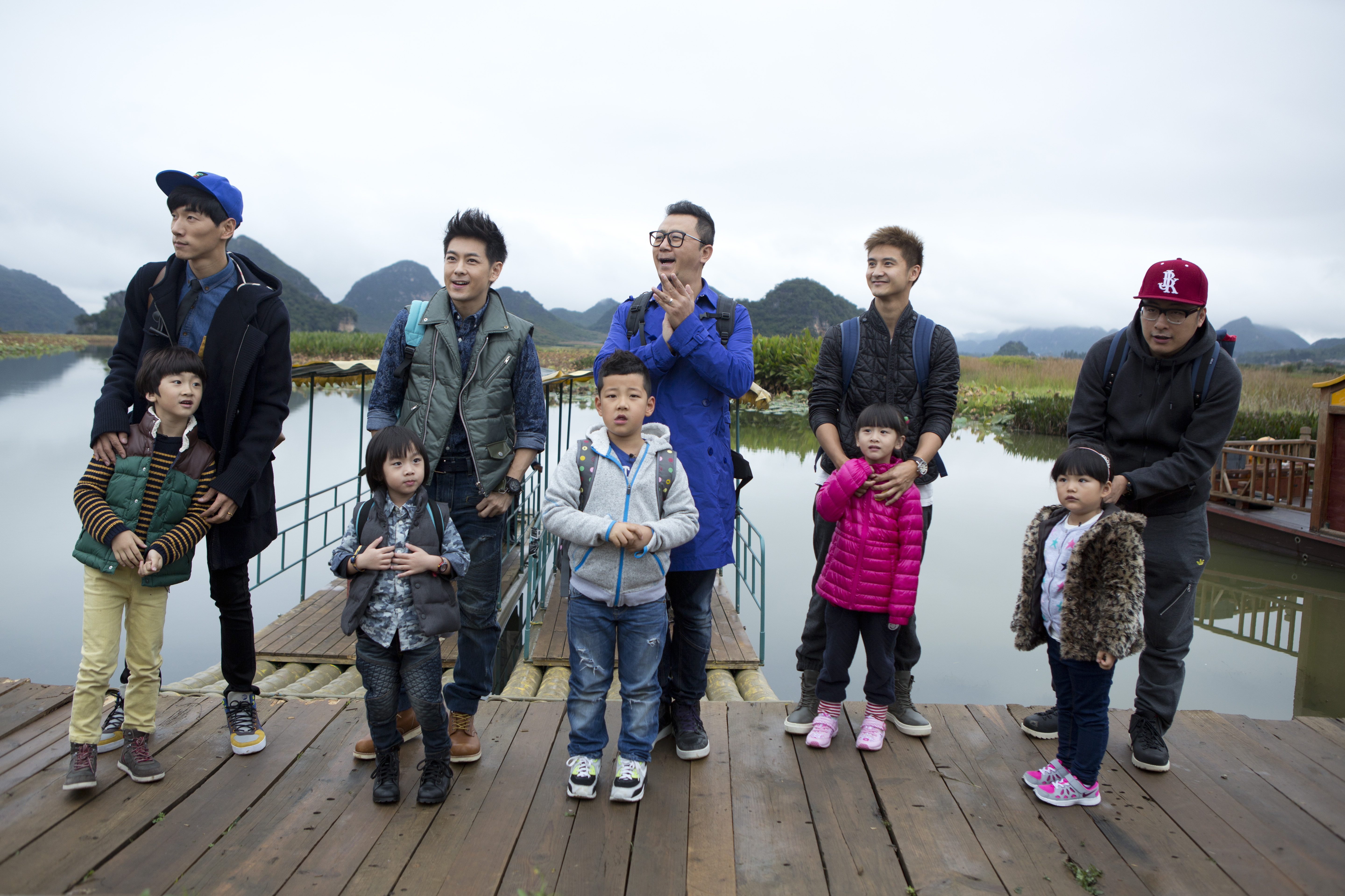 第一季《爸爸去哪兒》張亮、林志穎、郭濤、田亮及王嶽倫。（東方IC）
