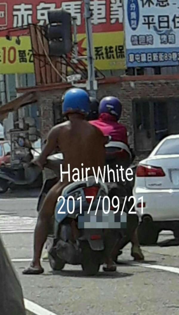 裸騎士被路人拍攝,PO在草屯人聊天室,引起爭議。