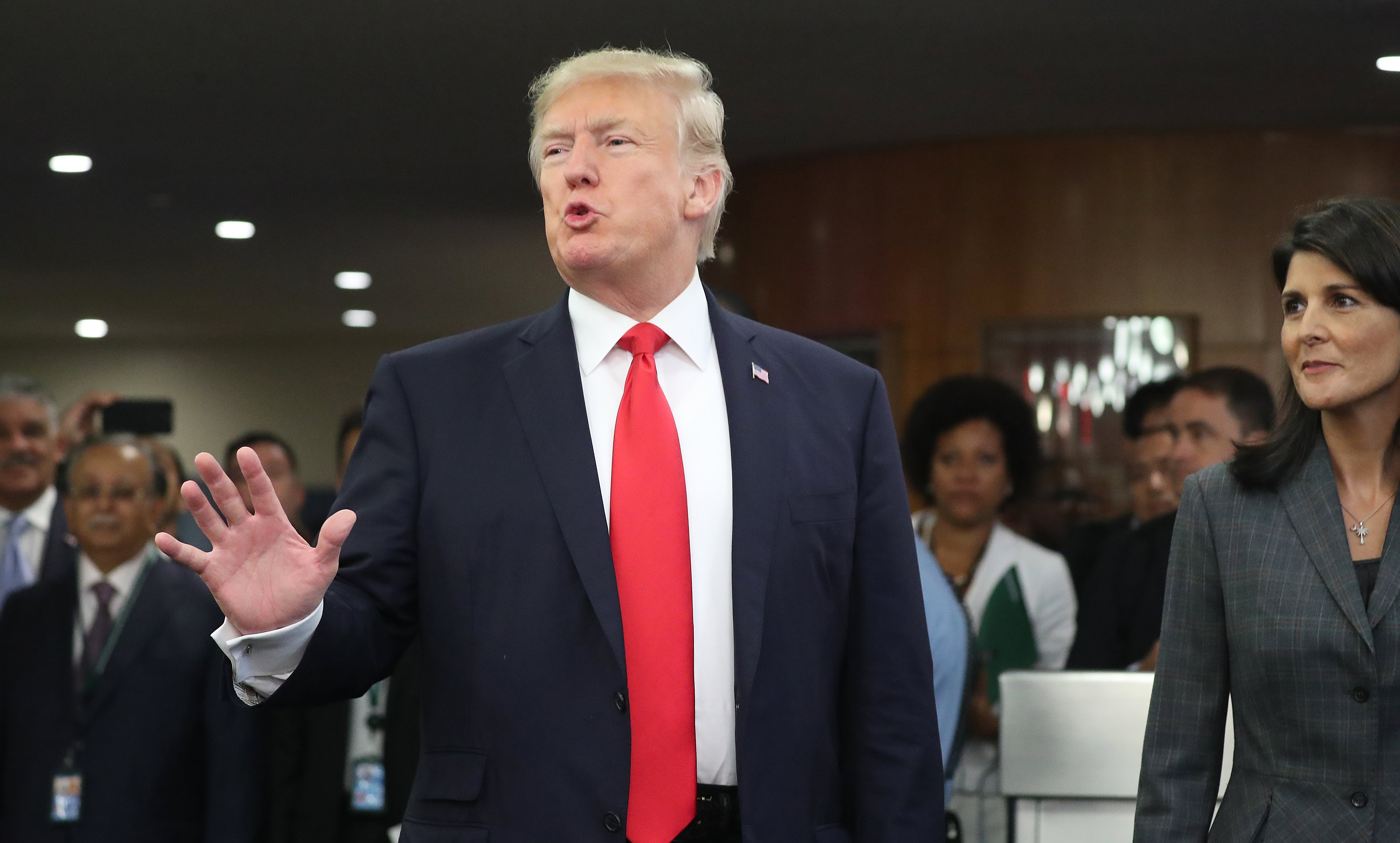 川普在聯合國大會上痛批金正恩是「火箭人」，引來對方反唇相譏。（東方IC）