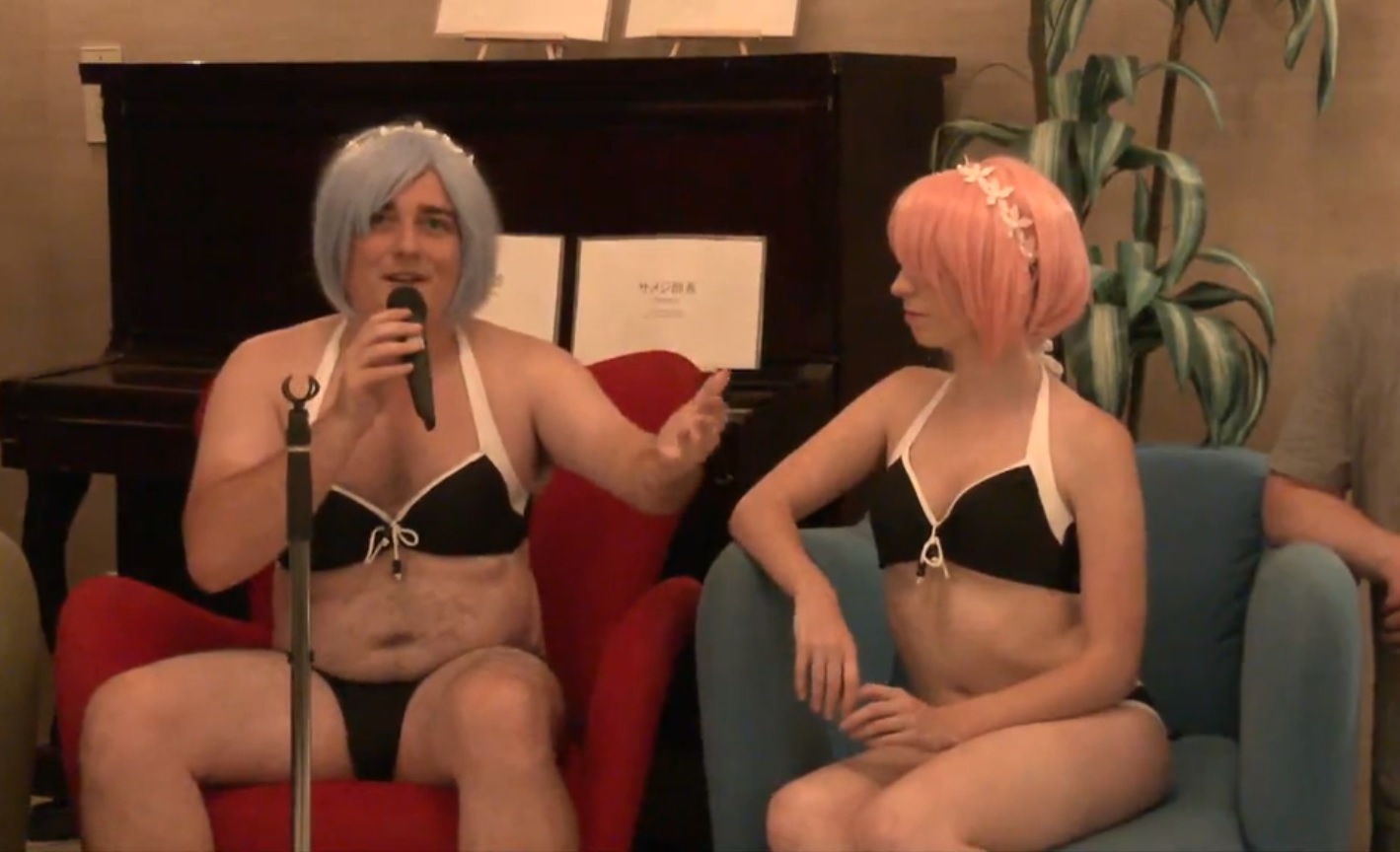 帕肥的成人／Hentai VR 泳池派對，談成人 VR 產業現況。（直播截圖）