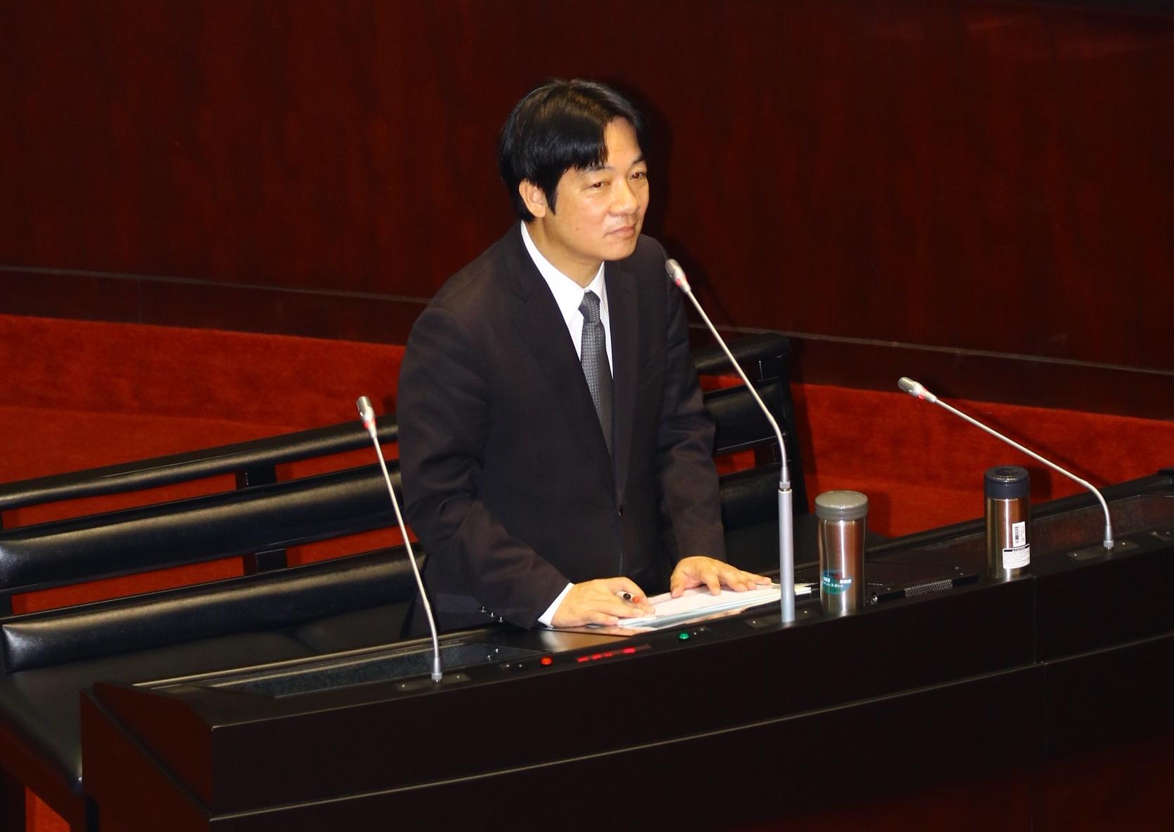 賴清德首次在立法院備詢,面對兩岸問題,強調自己理念沒有改變過。