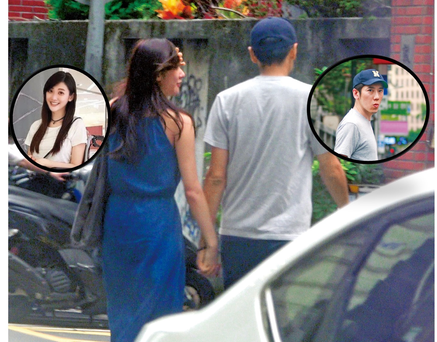 林逸欣(左)被拍到和男友Tony(右)一同回家,路上十指緊扣,感情看起來很甜蜜。