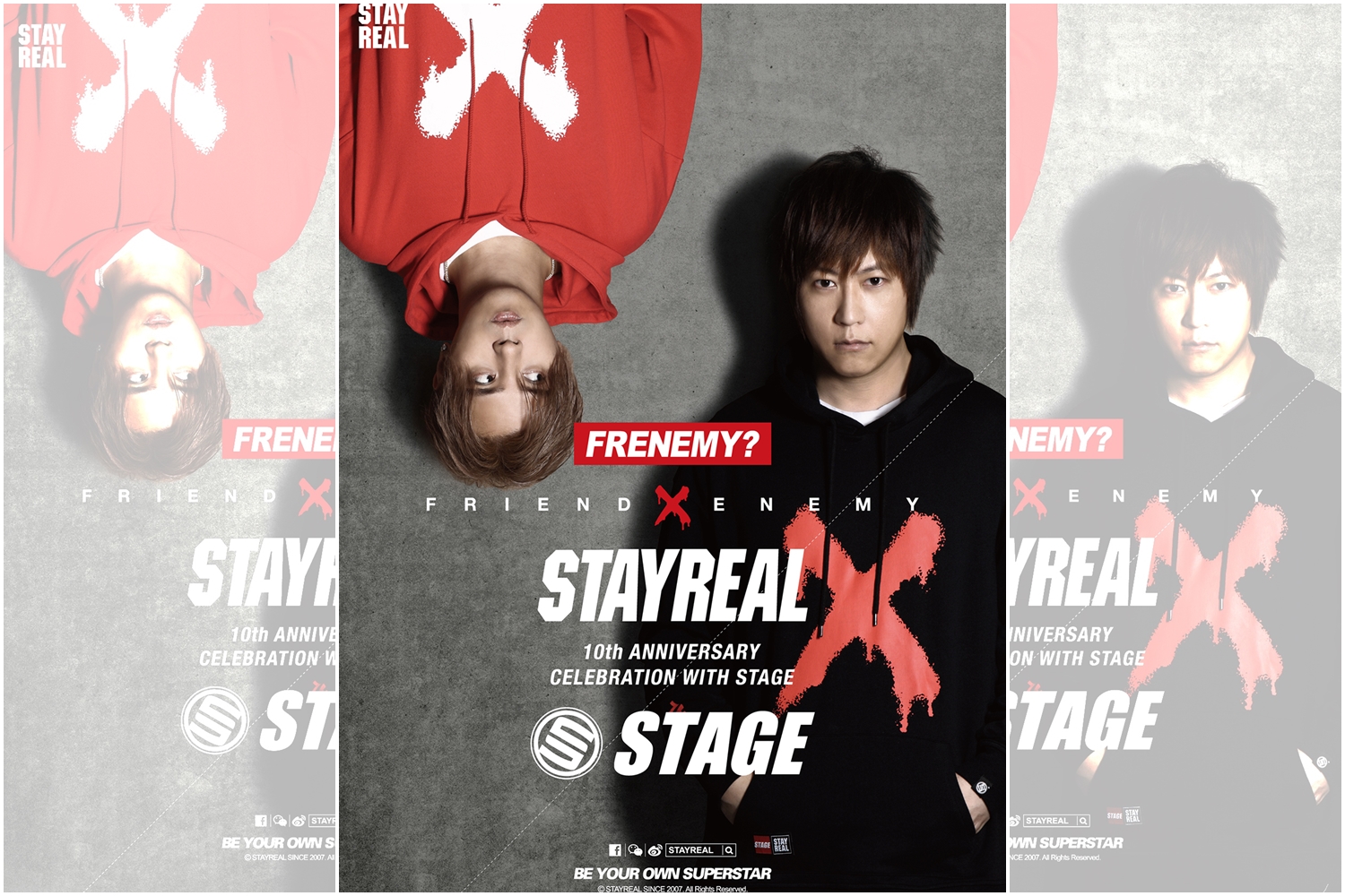 阿信與羅志祥領軍的潮牌首度合作，以「X」圖騰象徵STAYREAL成軍10年及兩個品牌首度交集。