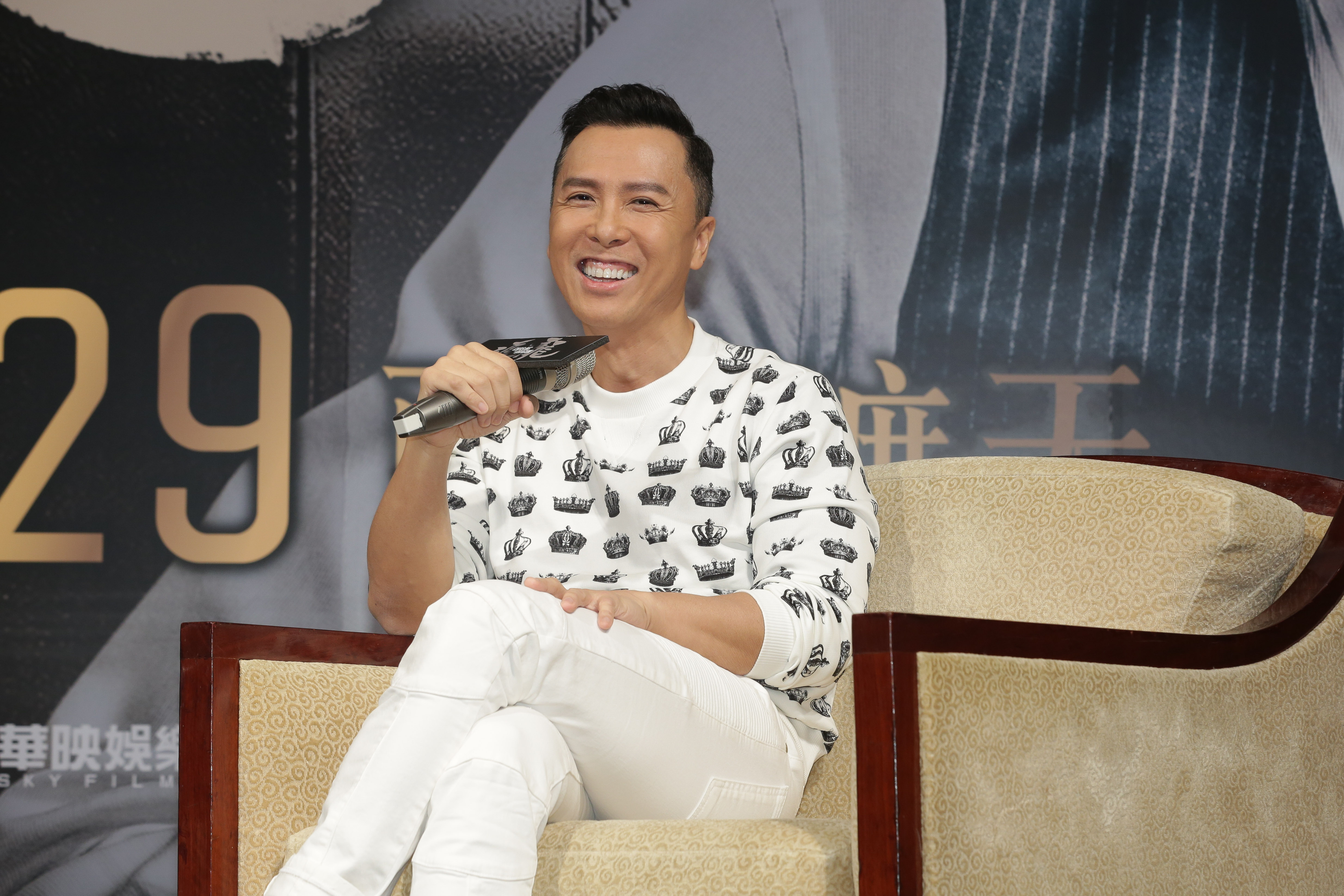  甄子丹來台宣傳《追龍》，行程滿檔，27日出席電影記者會活動。