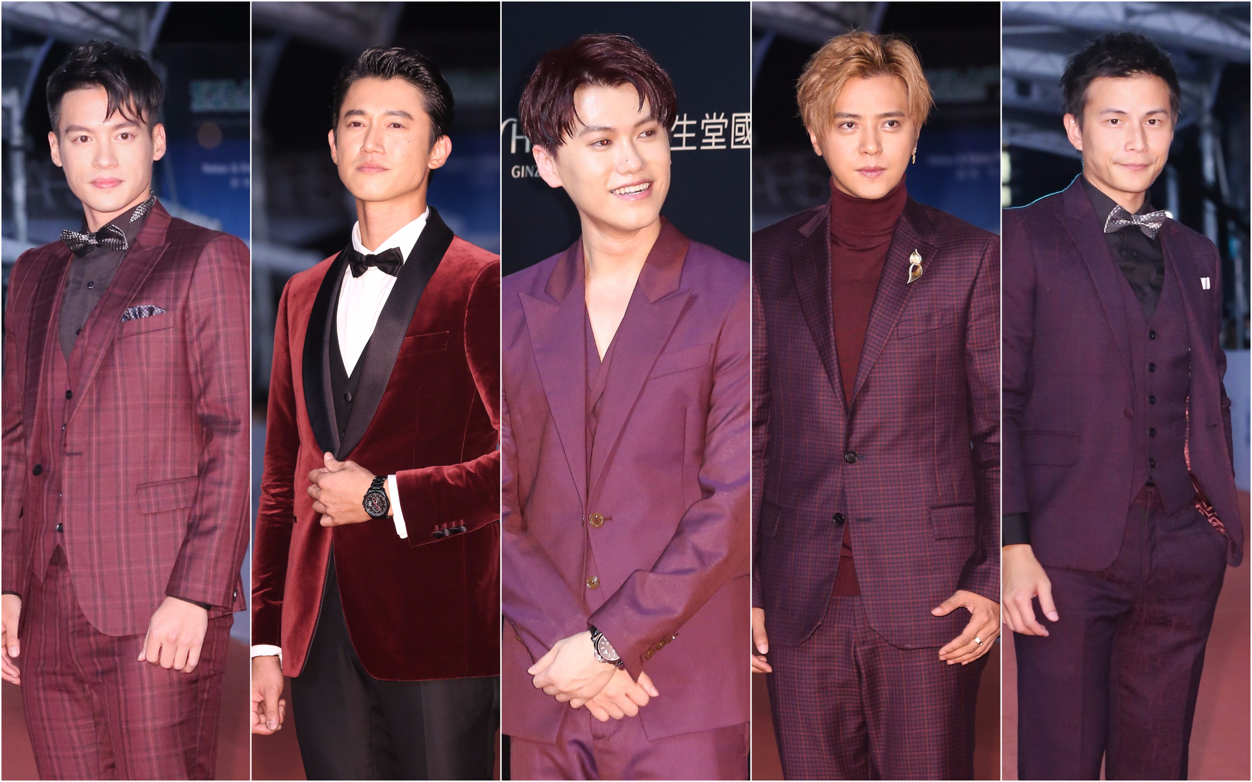 今年金鐘獎星光大道男星紅毯紫一片。