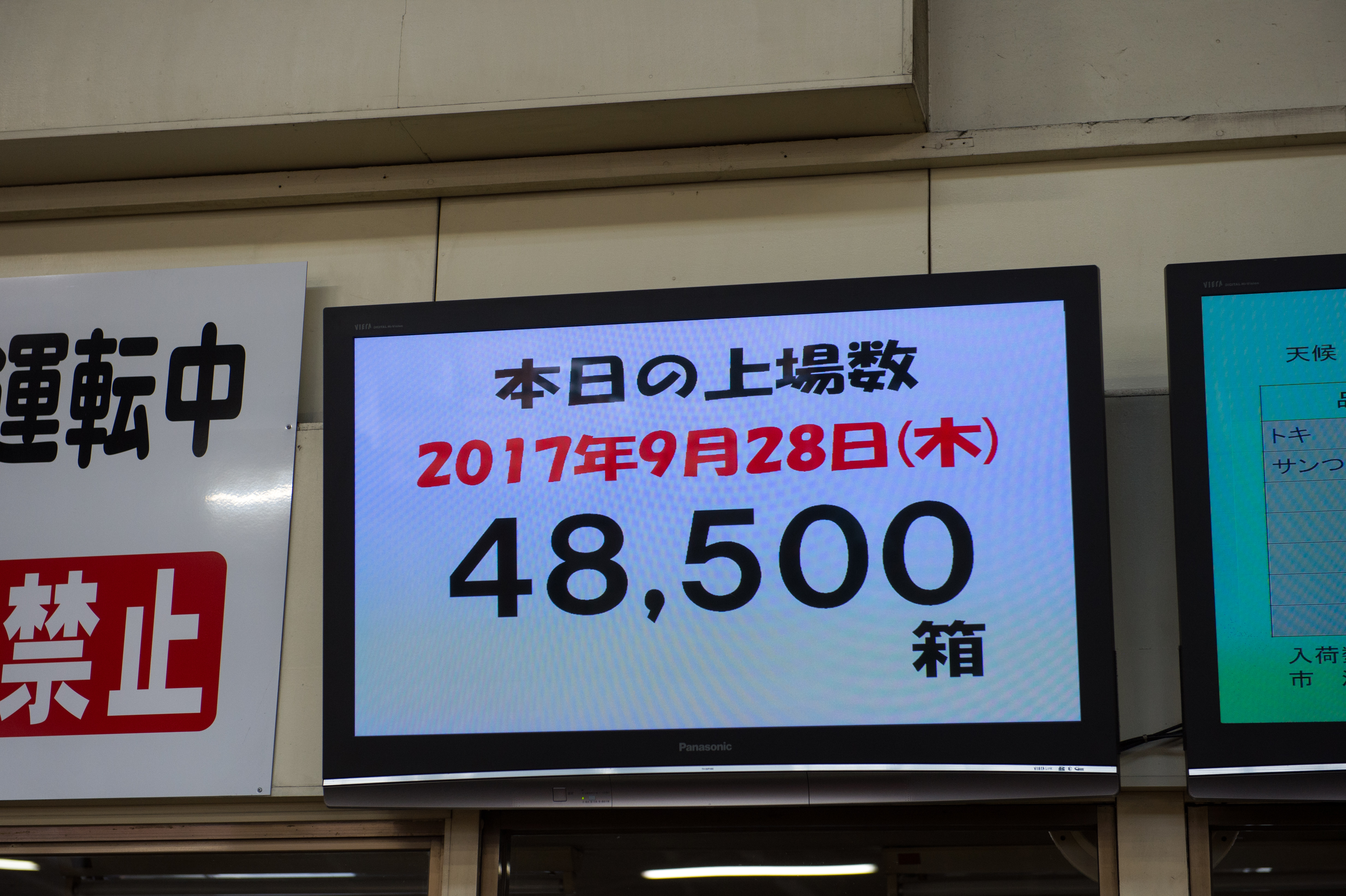 今天總共有48,500箱的蘋果在這裡拍賣。