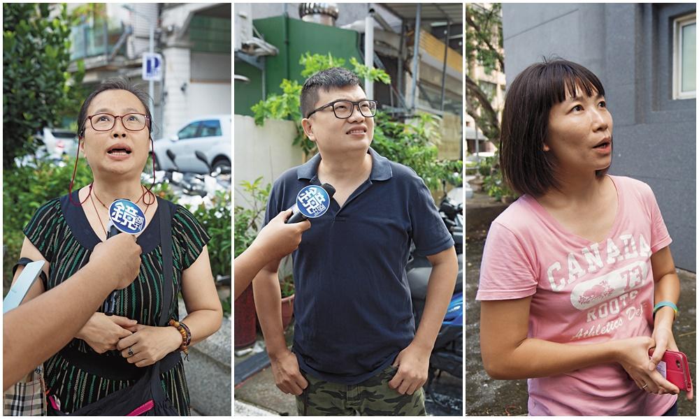 居住在北市大安區公有民榮超市附近的劉女士(左起)、鍾先生和陳小姐,向本刊透露對生活空間安全的憂慮。