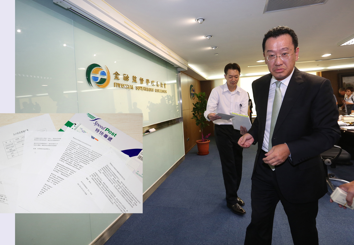 大同經營權之爭爆發中資繞道炒股疑雲，金管會和本刊同時接獲投訴爆料信。右為金管會主委顧立雄。