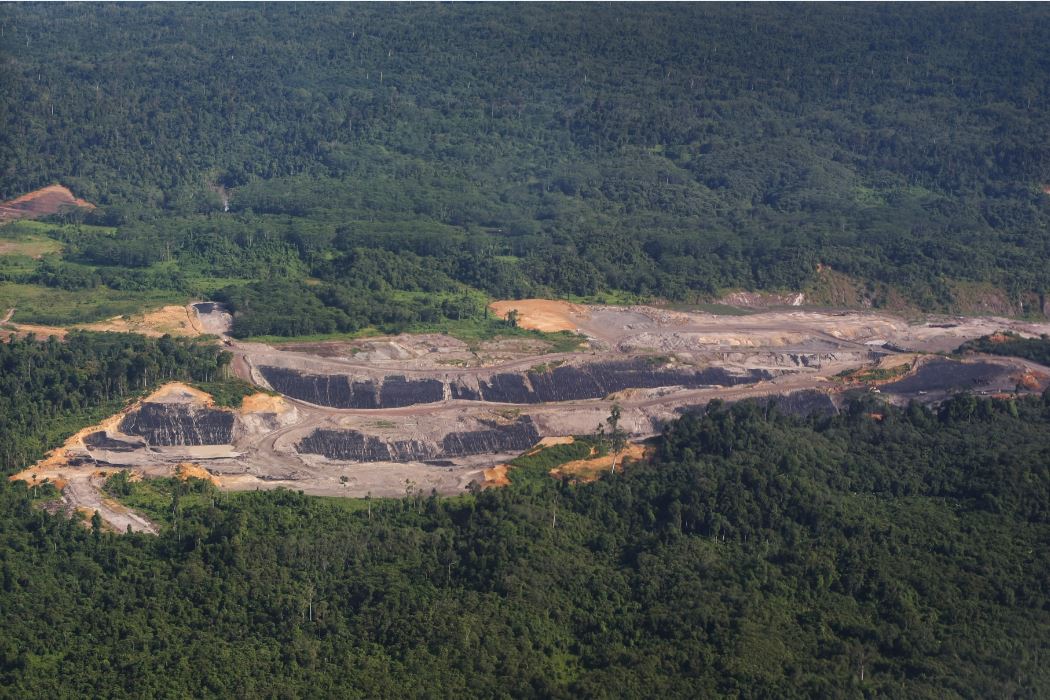 1960年代以來伐木、採礦和種植經濟作物，讓婆羅洲的雨林禿了一大塊，十分怵目驚心。（東方IC）