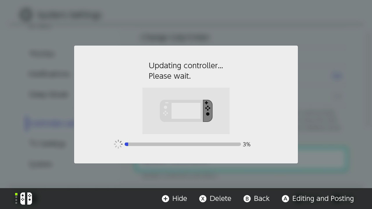 如果玩家是先前 Joy-Con 感應不良的「受災戶」，可別忘了另外更新控制器的韌體唷！（圖片來源：實機截圖）