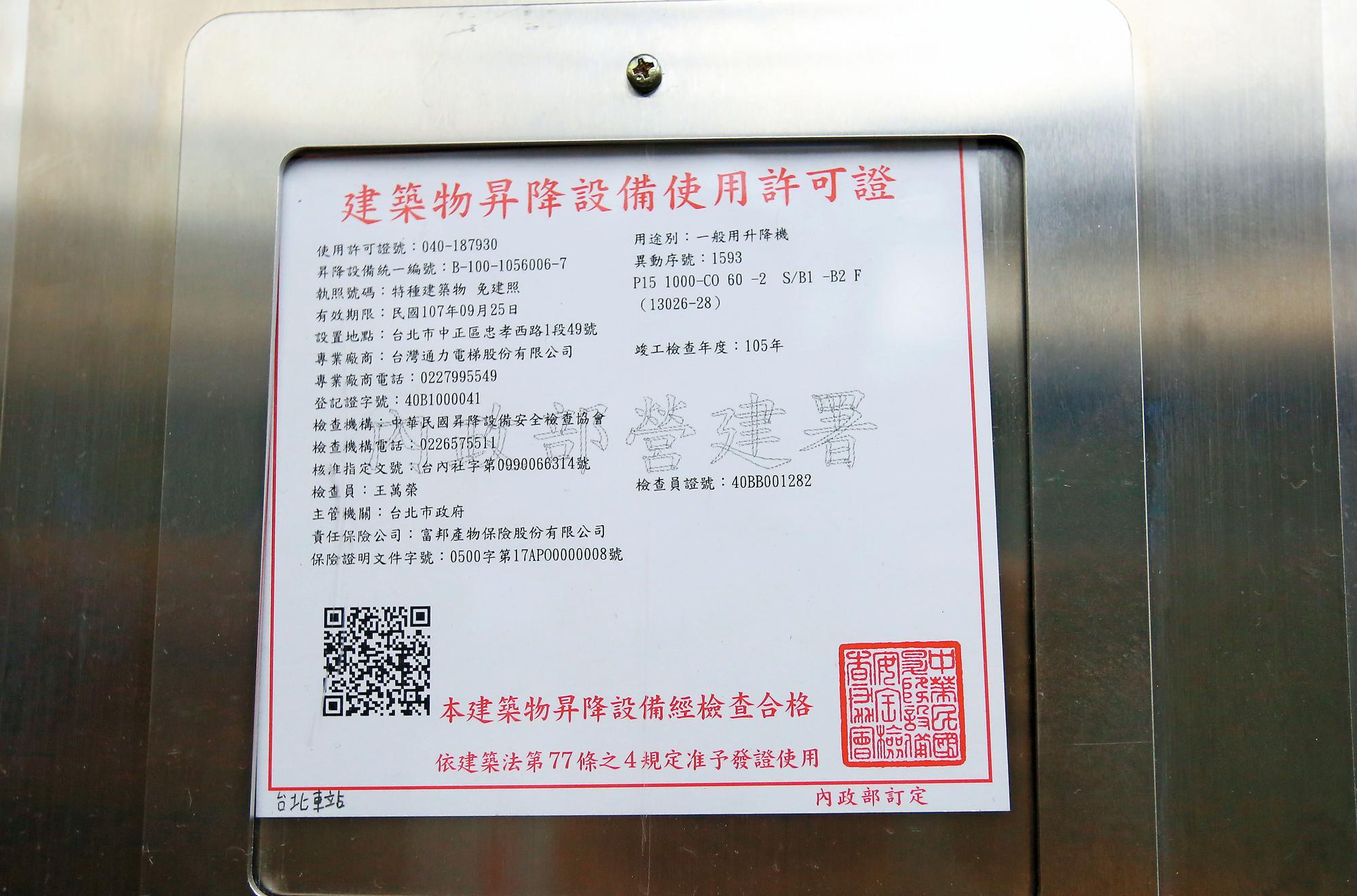 電梯協會核發的電梯使用許可證,被民代質疑只賣證不安檢。
