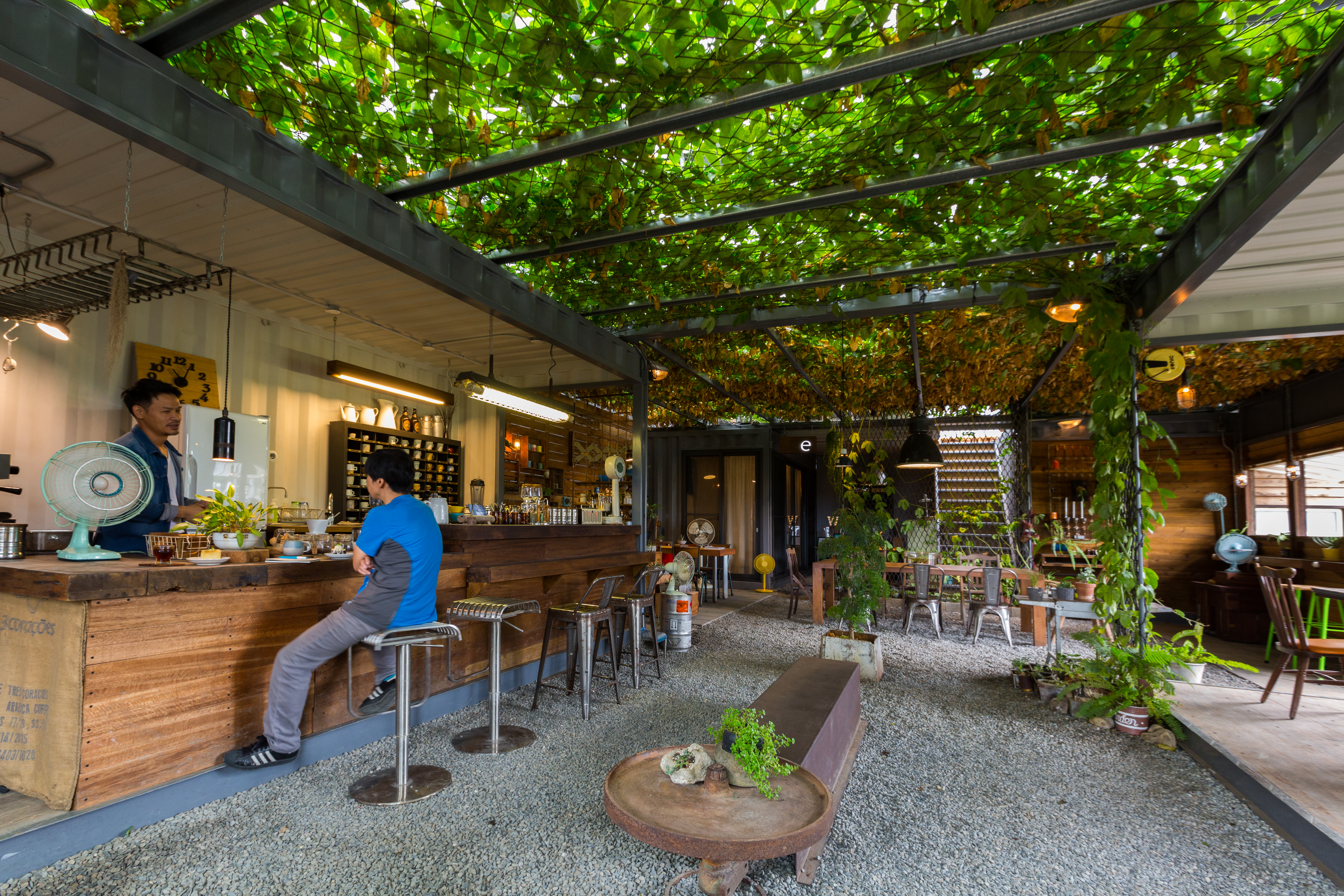 滿是綠意的咖啡館，成為IG打卡的熱門地點。