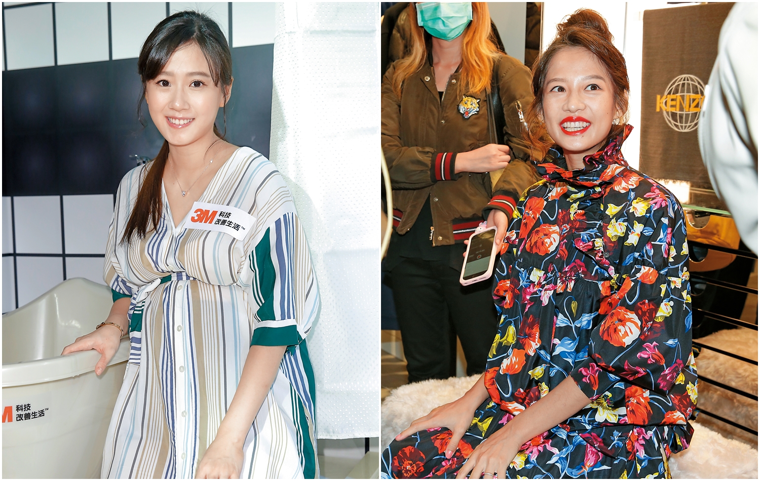 示範婦女美德的方志友（左），上圍非常豐滿，整個人散發出一股宜室宜家的氣息。簡嫚書（右）整個人都還沒有媽媽味，倒是非常有喜感，像是隻唐老鴨還什麼之類的。