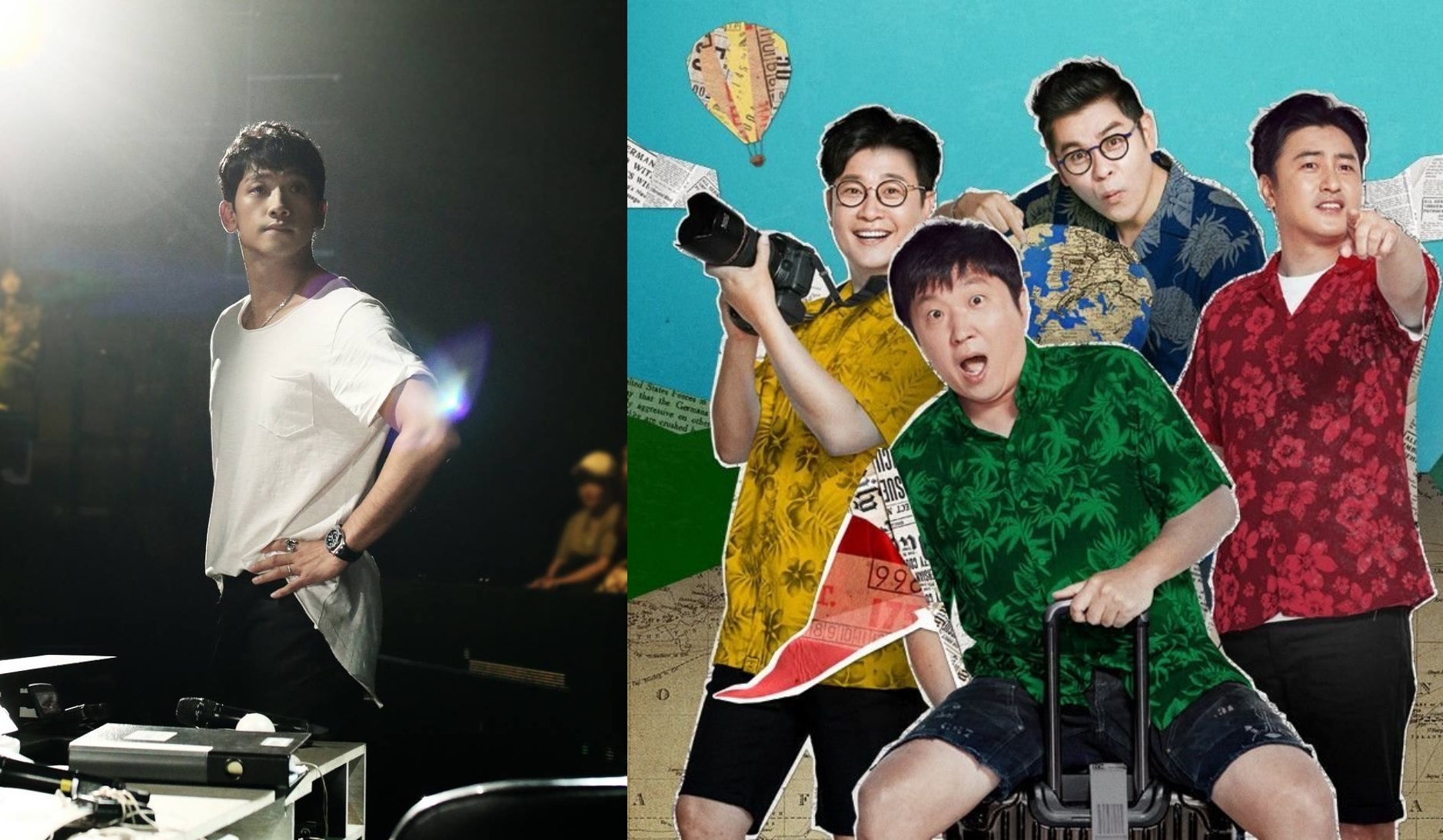 韓國多棲藝人Rain（左）將於下月為《團結才能火》節目來台錄影。（合成網路圖片）