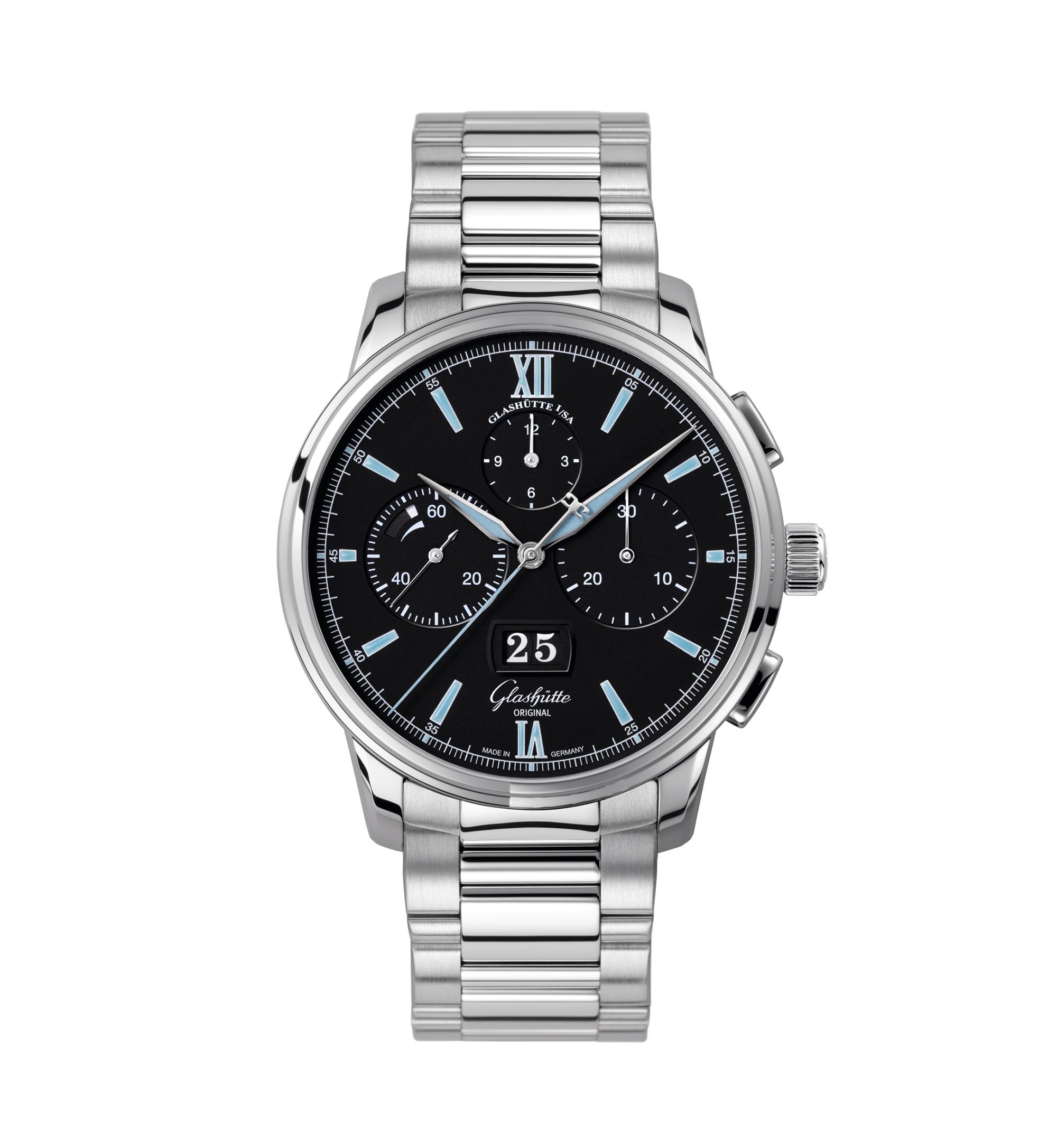 格拉蘇蒂全新的Senator Chronograph Panorama Date腕錶,建議售價NT$588,000。