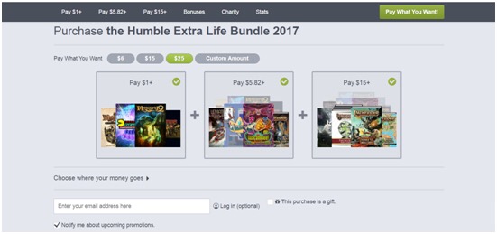 Humble Extra Life Bundle 慈善馬拉松開跑。