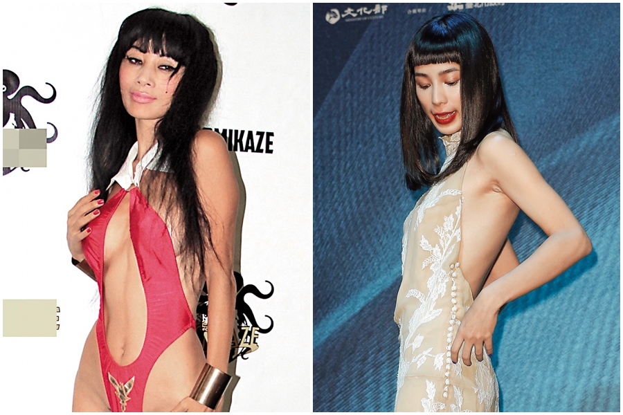 白靈（左）是華裔女星的奇葩之一，很少有人能夠與她匹敵。溫貞菱（右）出席《血觀音》宣傳活動，一洗之前的女文青、女知青形象，冶豔過了頭。