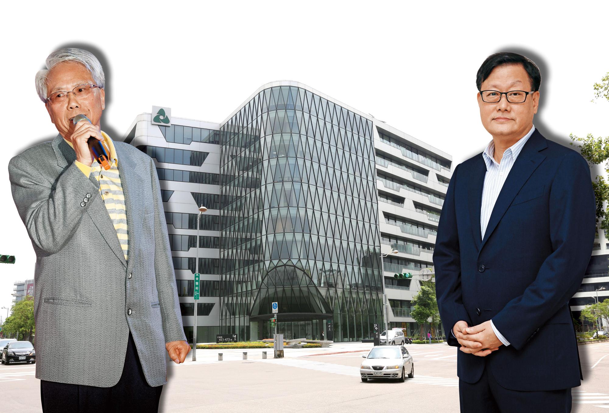 身為北台灣第二大建商的張高祥(右),透露自己年輕時曾幫林陳海(左)賣過房子,算是他的徒弟。