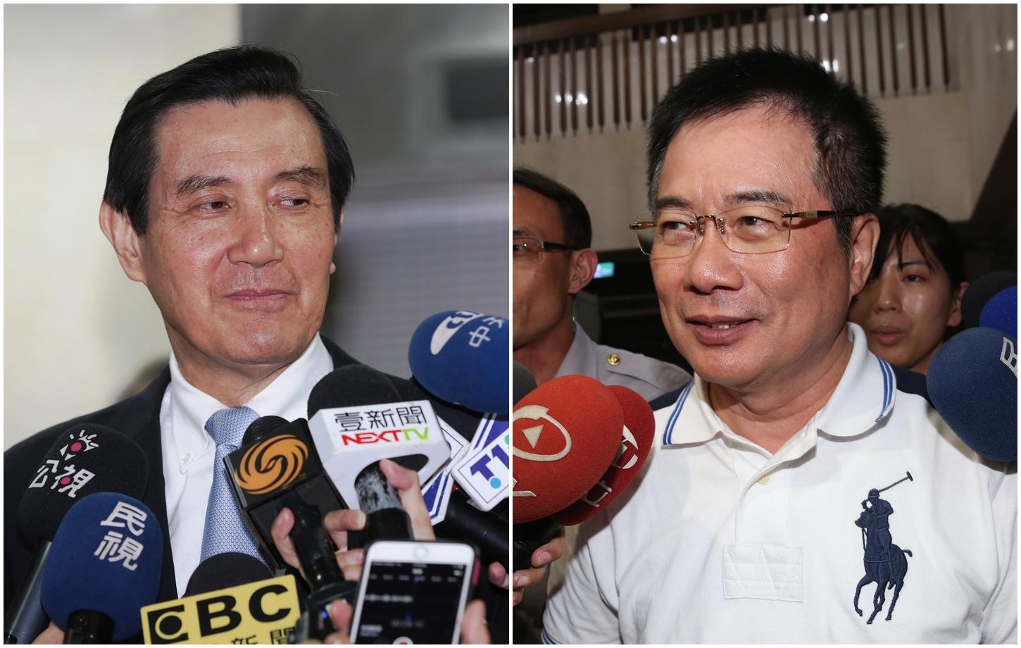 蔡正元（圖右）交保後，檢方仍會持續傳喚他，必要時也將傳喚前國民黨主席馬英九（圖左）等國民黨高層。