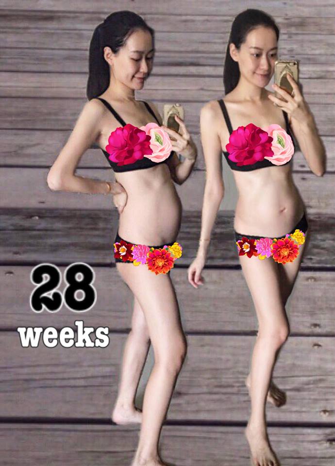 孫國豪女友楊泊霓懷孕7個月，身材仍維持地相當纖細。（翻攝臉書）