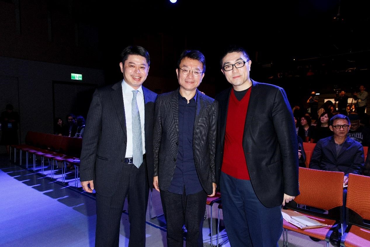 邱文友（左起）與聞天祥是高中同學，兩人笑言要找買下《我的少女時代》IP開發的華聯董事長謝國樑（右），改拍成《我的少男時代》。